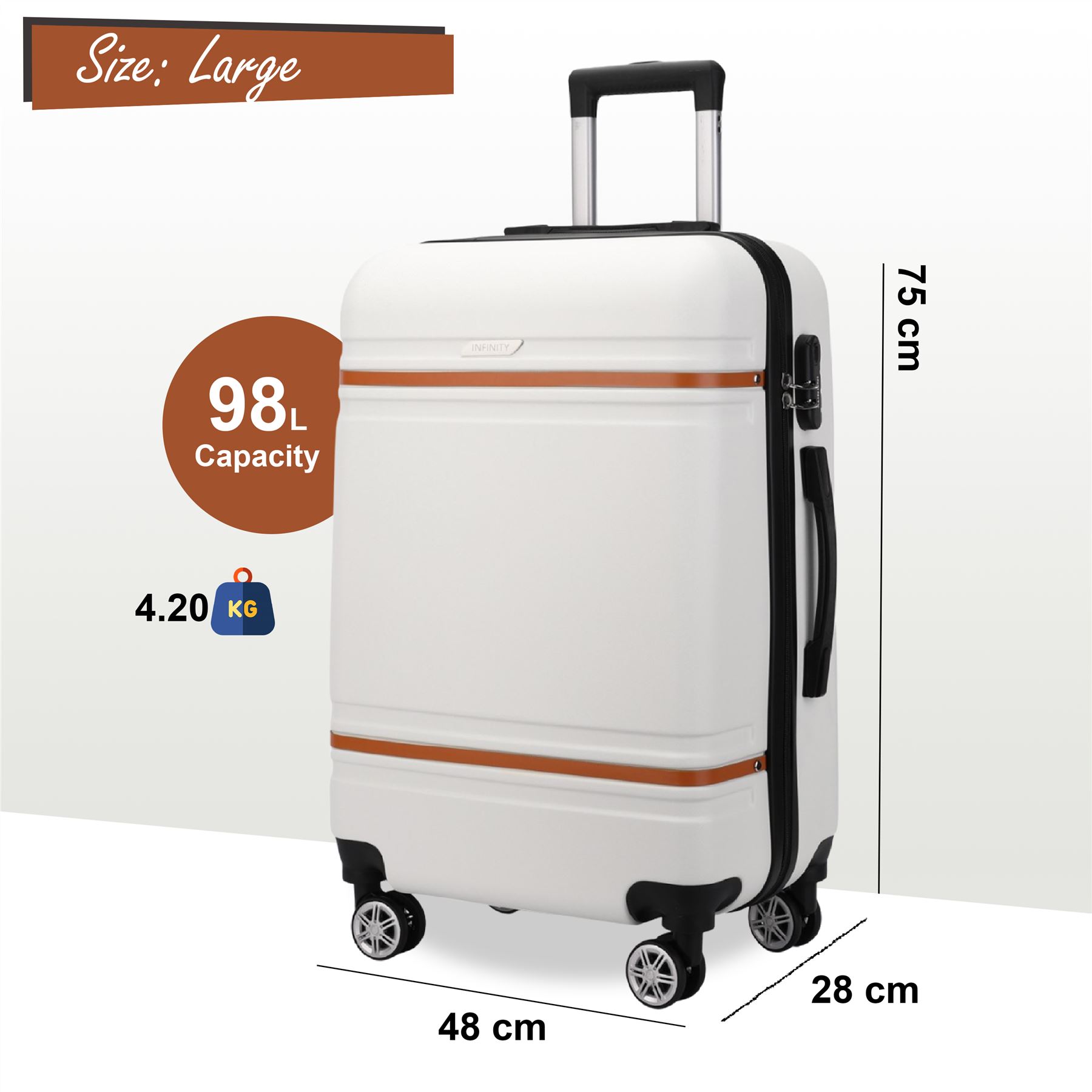 Hardshell Cabin Suitcase Set Robust ABS Lightweight Luggage Holiday Bag - Picture 7 of 37