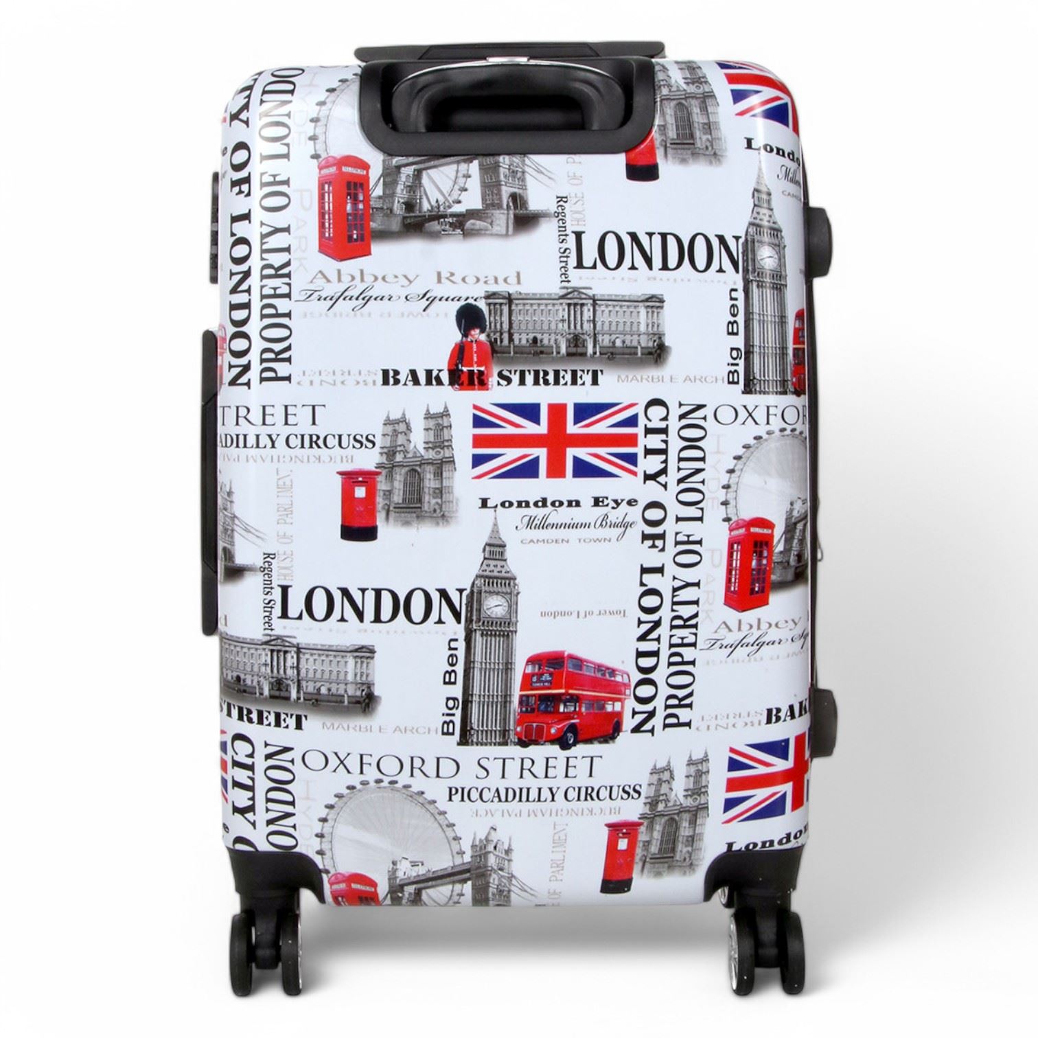 Juego de maletas rígidas expandibles fuertes de 8 ruedas con estampado equipaje cabina bolsa de viaje - Imagen 10 de 12
