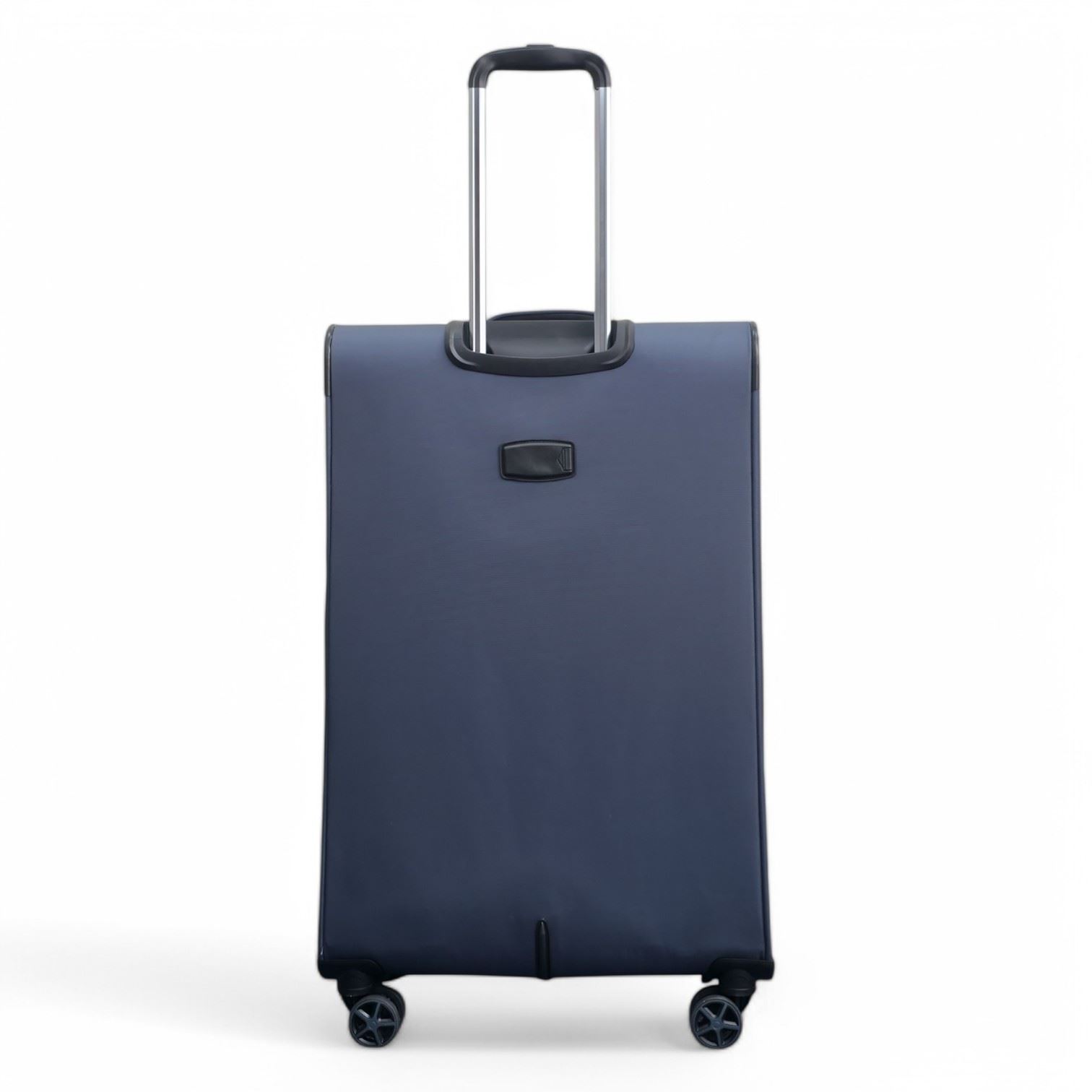 Lightweight Grey Soft Shell Suitcase 8 Wheel Set Travel Carry On Cabin Bag - Picture 11 of 29