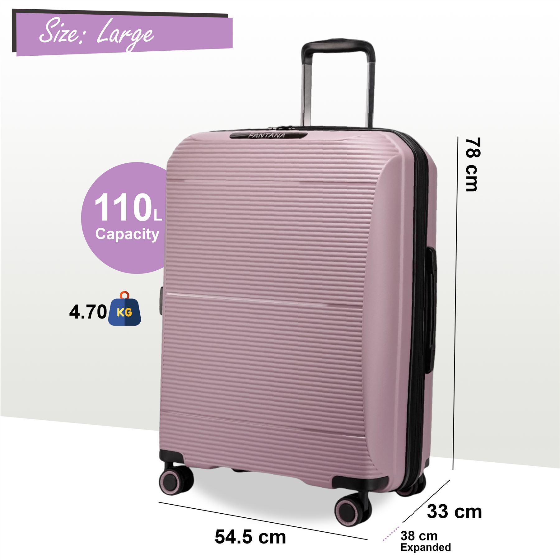 Juego De Maletas De Viaje De Cabina Con Ruedas De 8 Y Carcasa Dura Expandible - Imagen 53 de 56
