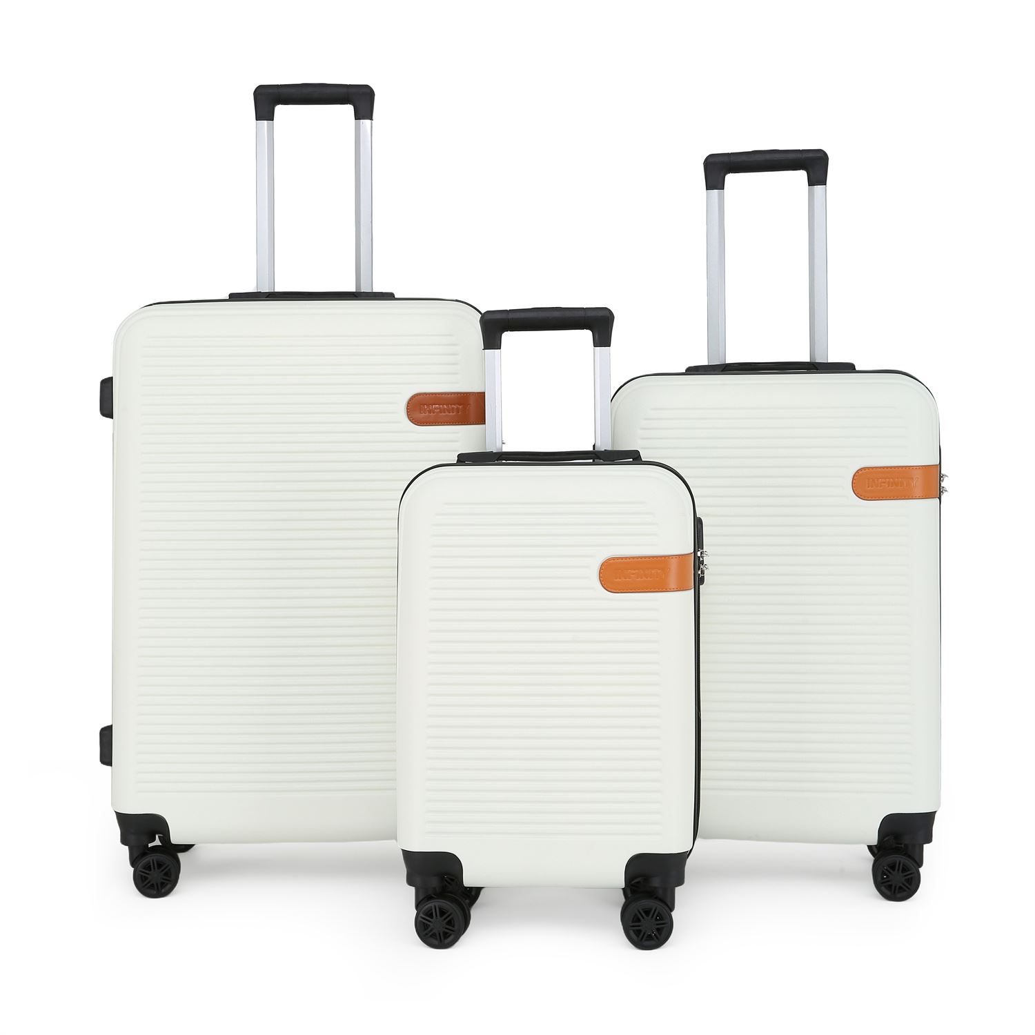 Hardshell Cream Cabin Suitcase Set Robust ABS Lightweight Luggage Holiday Bag - Picture 28 of 34