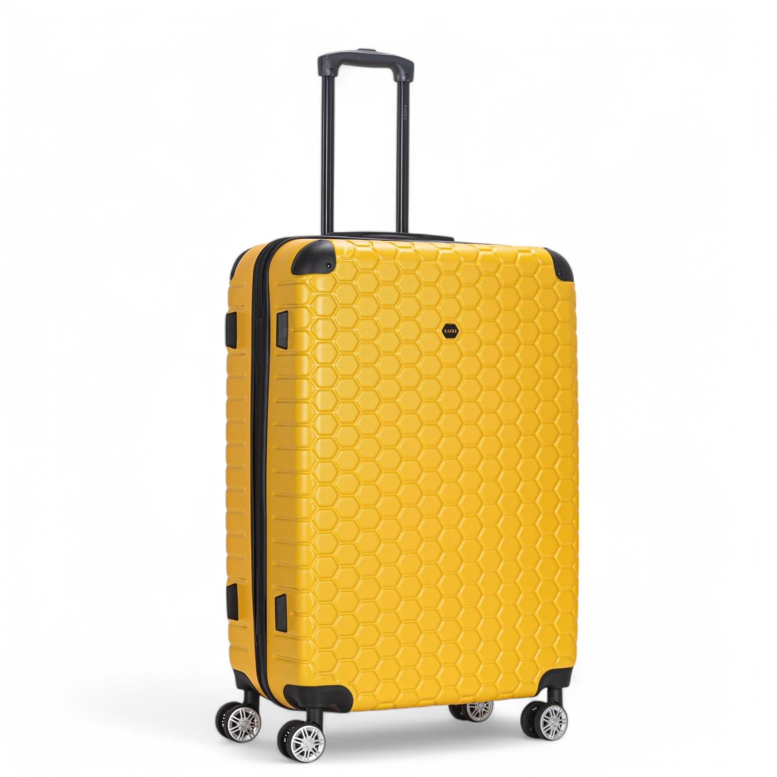 Hard Shell Yellow ABS 8 Wheel Luggage Travel Cabin Suitcase Set - Picture 7 of 41