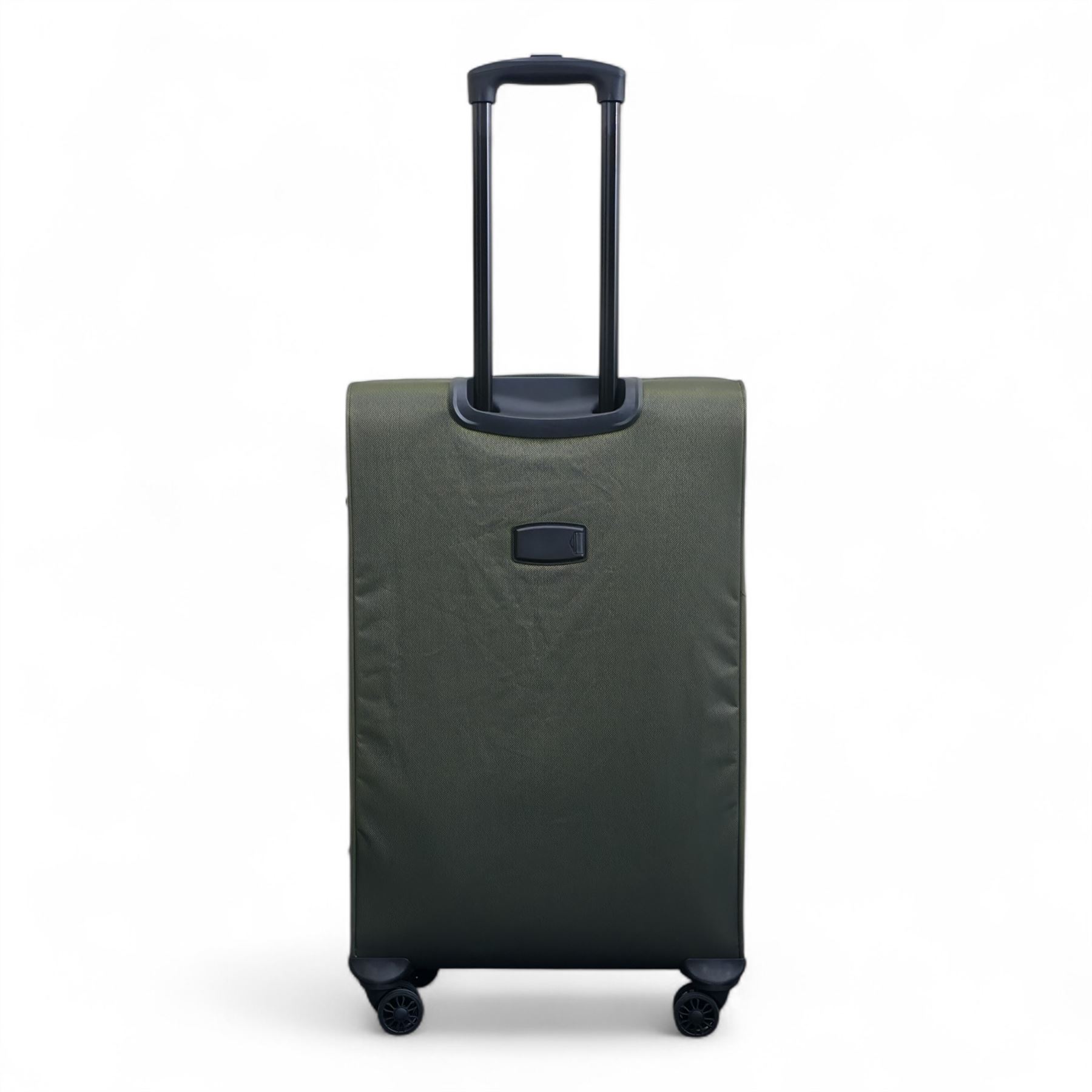 Green Expandable Soft Shell Suitcase 8 Wheel Set Light Carry On Cabin Bag - Picture 20 of 35