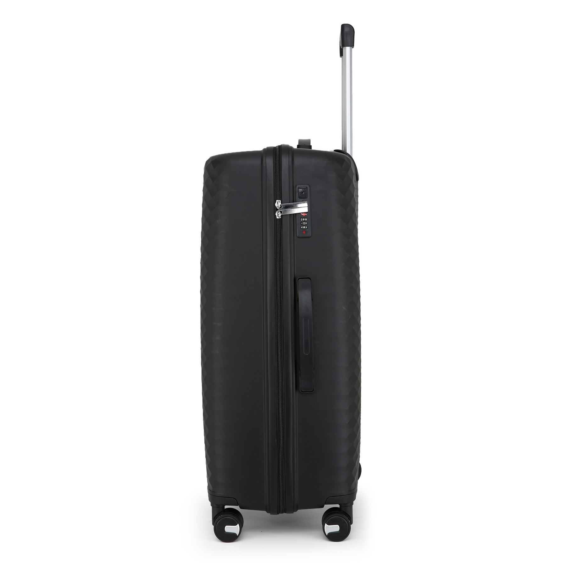 Hard Shell Black Cabin Suitcase Set 8 Wheel Luggage Case Strong Travel TSA Bag - Picture 7 of 32