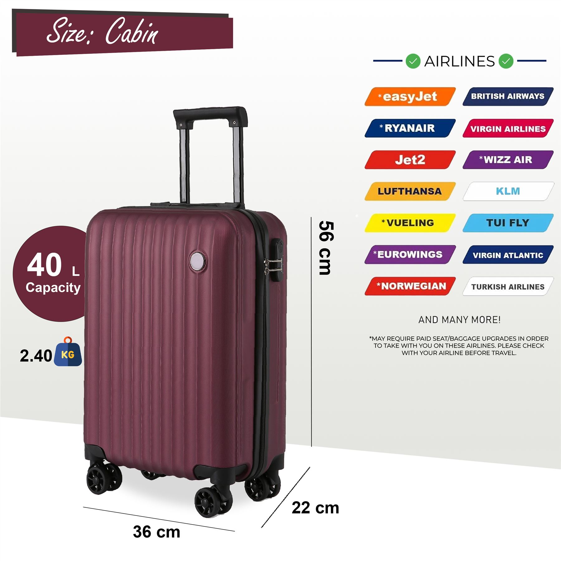 Hard Shell ABS Suitcase Set 8 Wheel Travel Case Holiday Bags - Picture 18 of 25