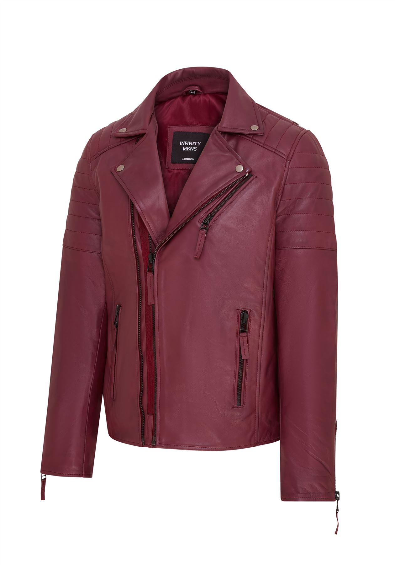 Chaqueta de Motociclista Para Hombre Calce Ajustado Estilo Brando Doble Cremallera Cruzada 100% Cuero - Imagen 22 de 30