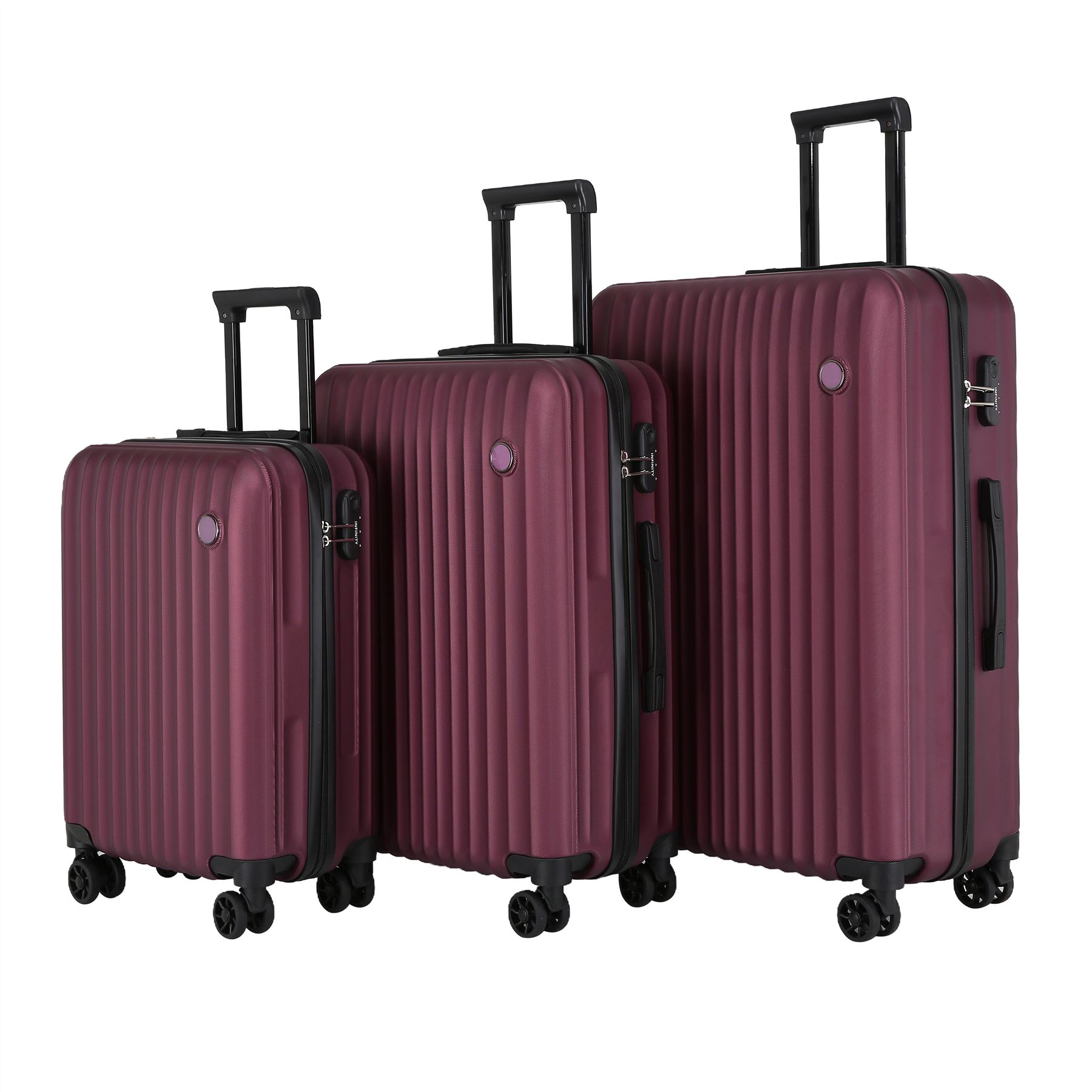 Hard Shell ABS Suitcase Set 8 Wheel Travel Case Holiday Bags - Picture 17 of 25