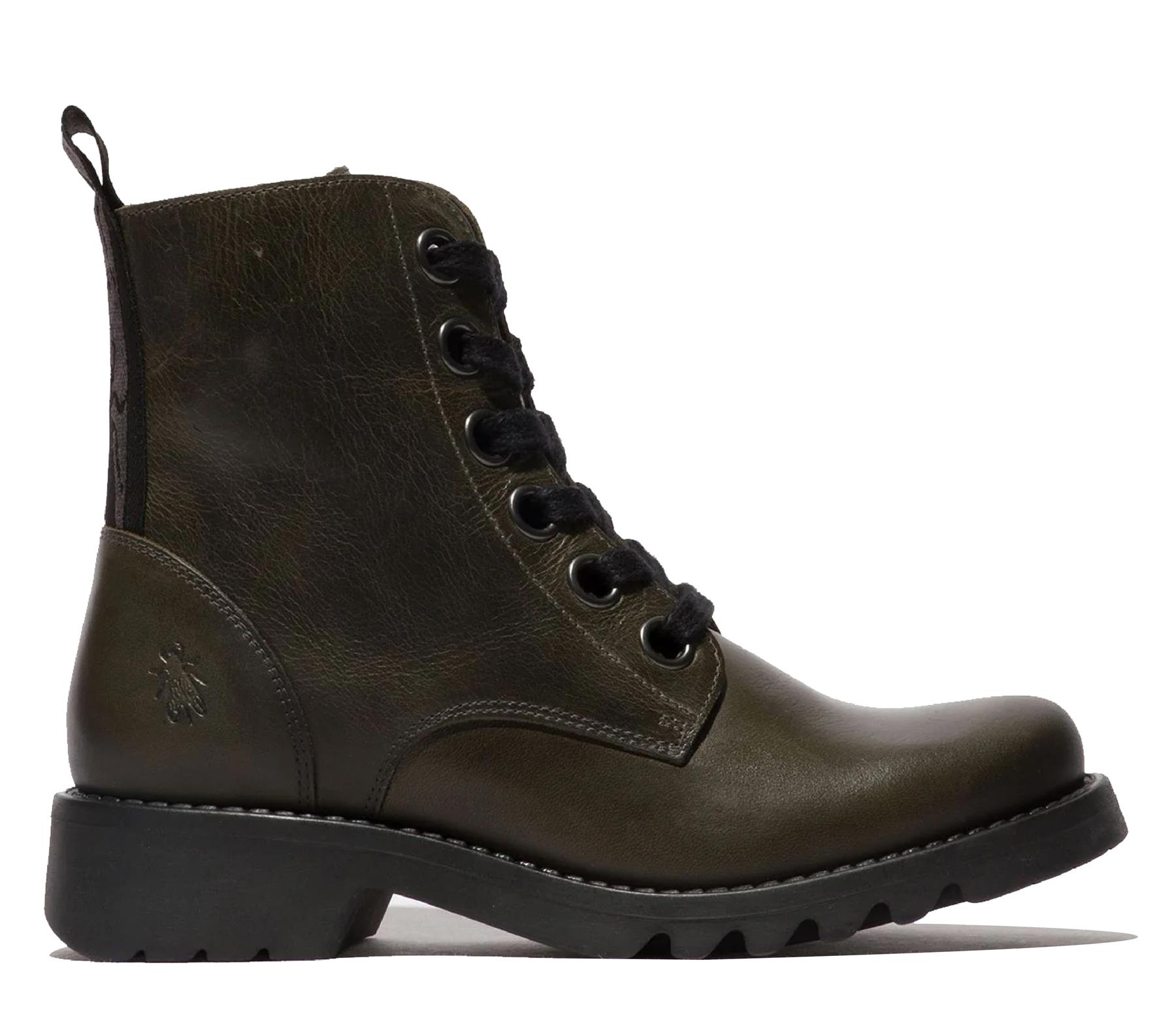 Fly London Mujer RAGI539 Botas Informales Alfombra Cuero Con Cordones Tobillo Talla UK 3-8 - Imagen 7 de 11