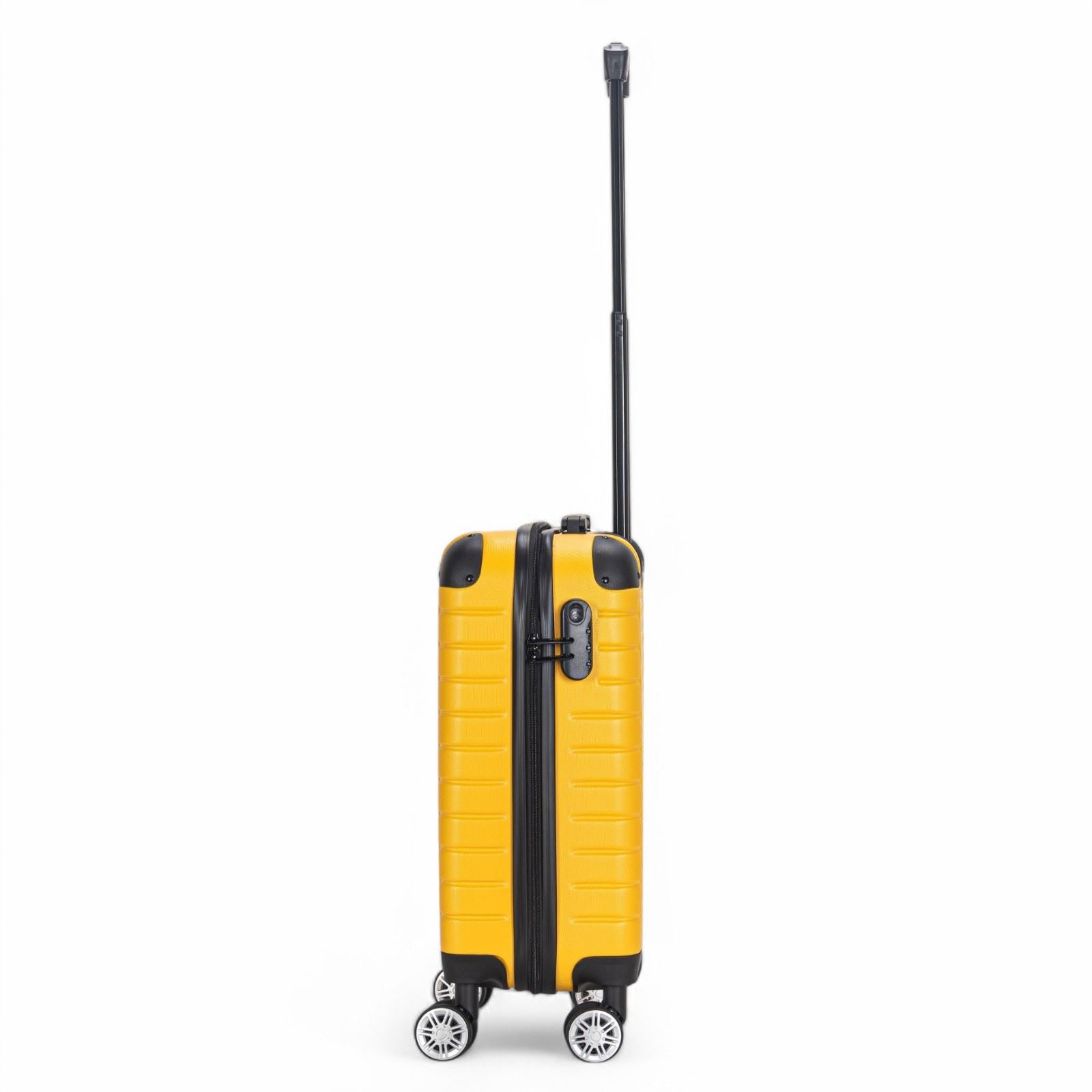 Hard Shell Yellow ABS 8 Wheel Luggage Travel Cabin Suitcase Set - Picture 13 of 41