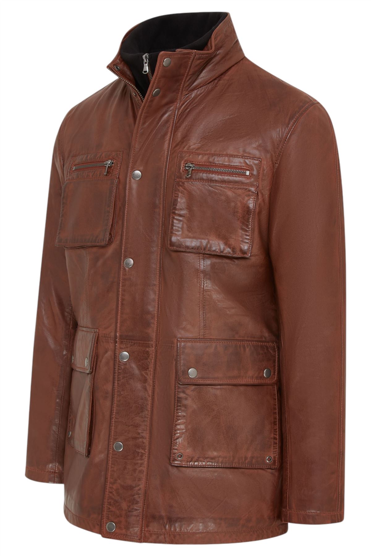 Men’s Genuine Lamb Leather Military Jacket Windproof Outwear Trenchcoat - Picture 13 of 19