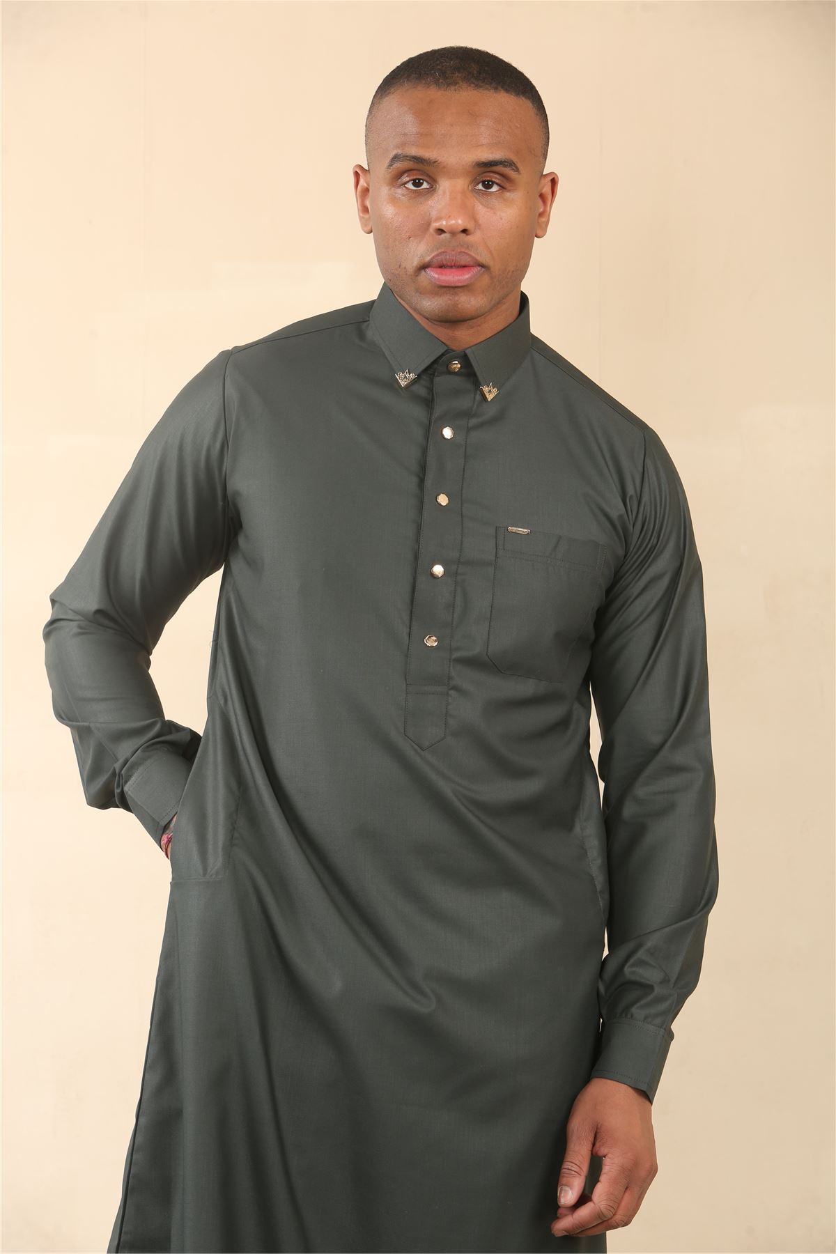 Men's Thobe Saudi Emirati Islamic Clothing Jubba Robe Muslim Eid Ramadan Arab - Picture 12 of 24