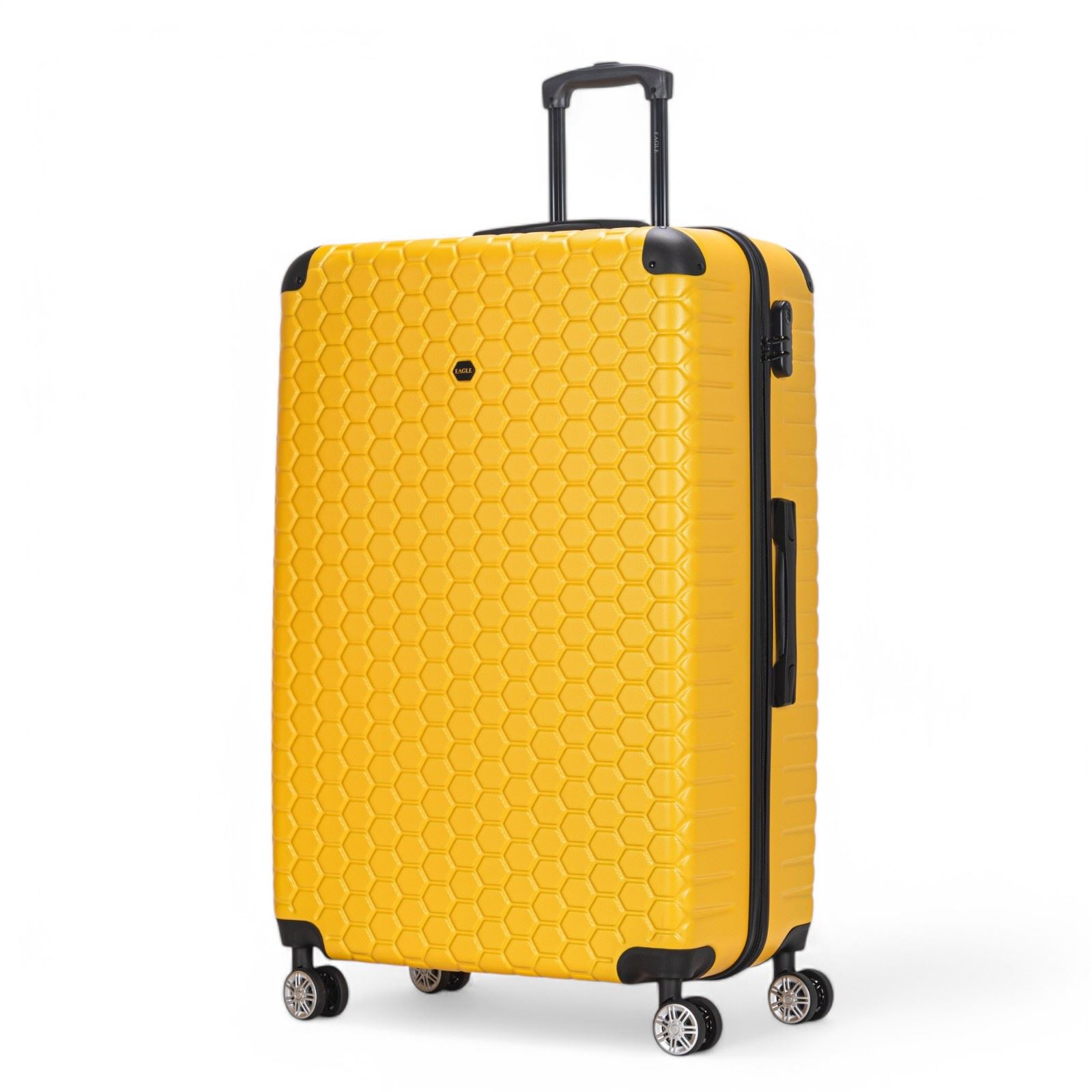 Hard Shell Yellow ABS 8 Wheel Luggage Travel Cabin Suitcase Set - Picture 37 of 41