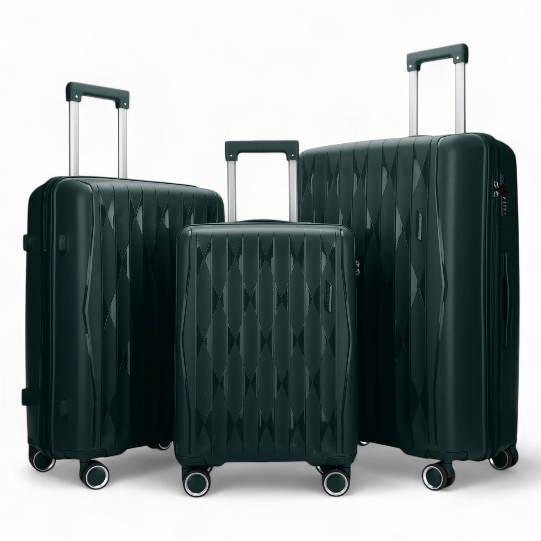 Juego de maleta rígida verde fuerte 8 ruedas cabina TSA maleta de equipaje - Imagen 23 de 29