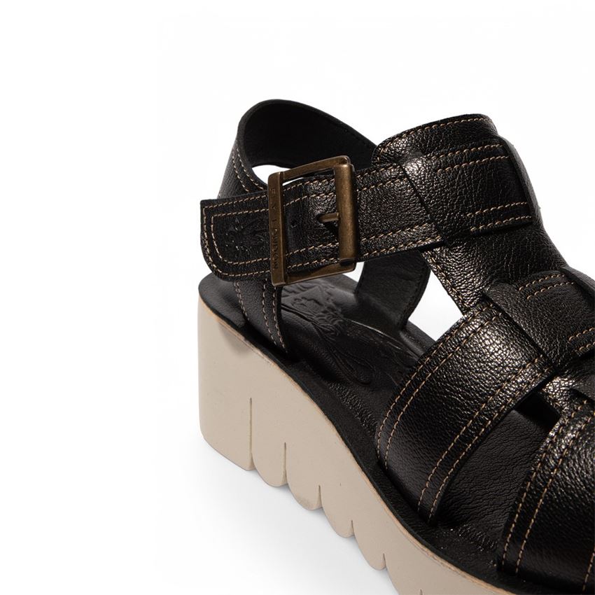 Fly London Damen YUDD236FLY Mousse Leder Sandalen Espadrille Plateau Wedges - Bild 6 von 11