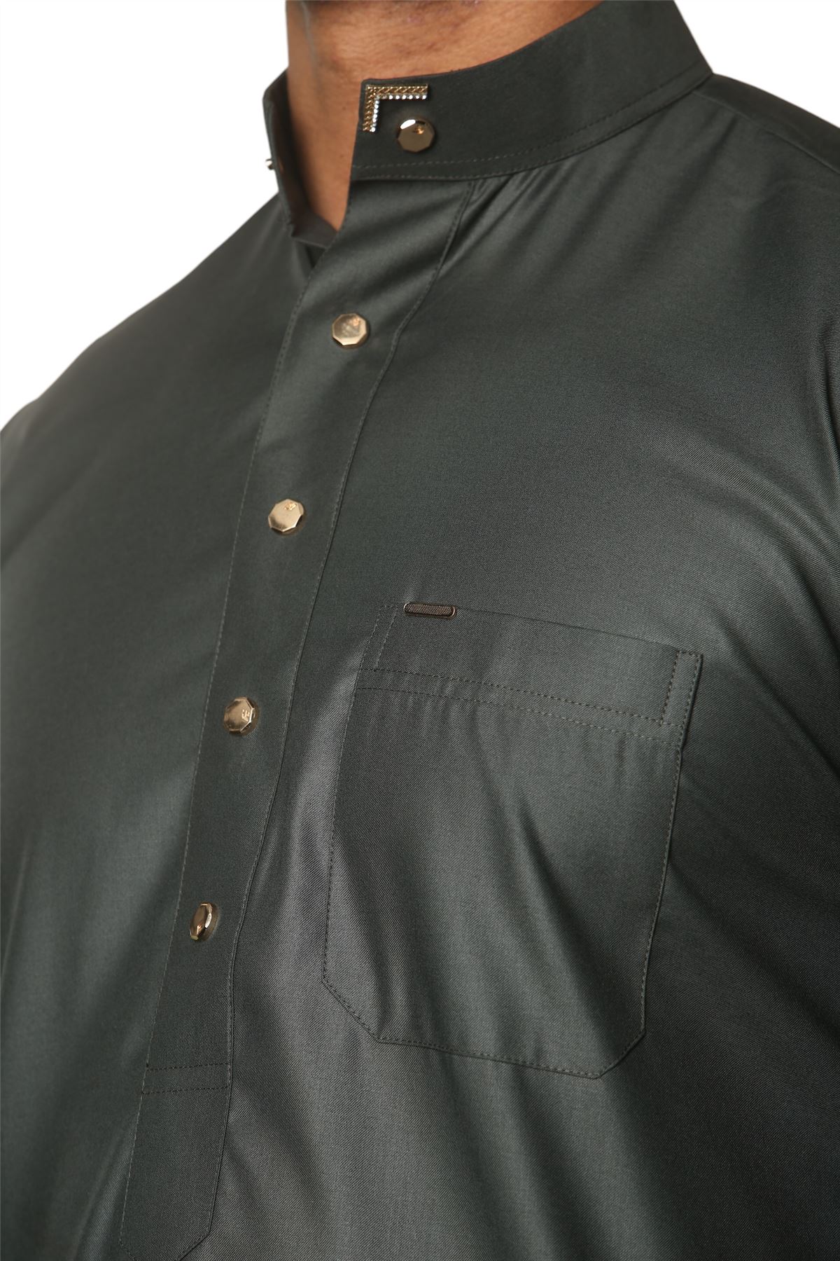 Men's Thobe Emirati Islamic Clothing Jubba Robe Muslim Eid Ramadan Arab Saudi - Picture 12 of 23