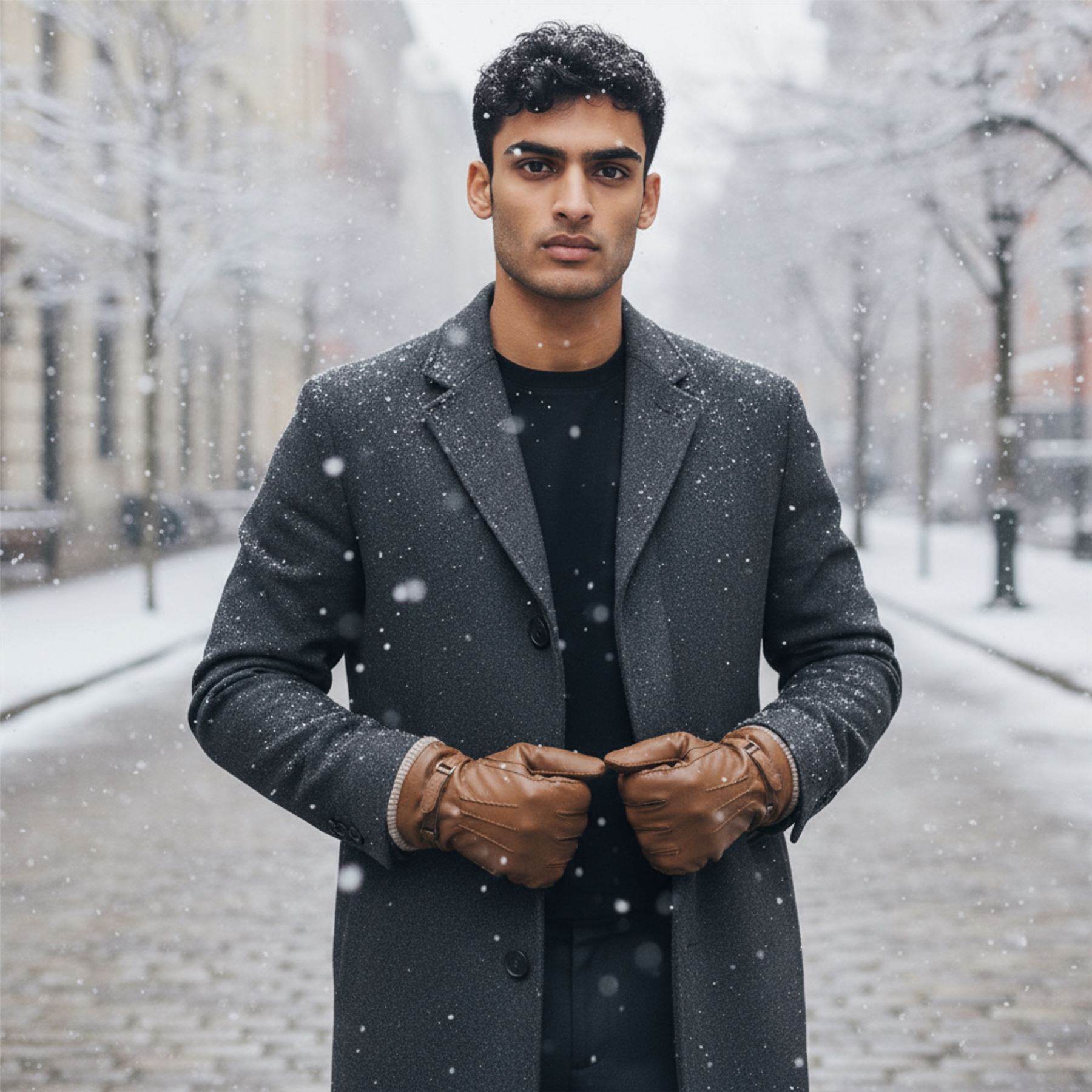 Herren Italienisch Leder Wollfutter Strick Rippbündchen Reiten Fahren Freizeit Handschuhe - Bild 23 von 31