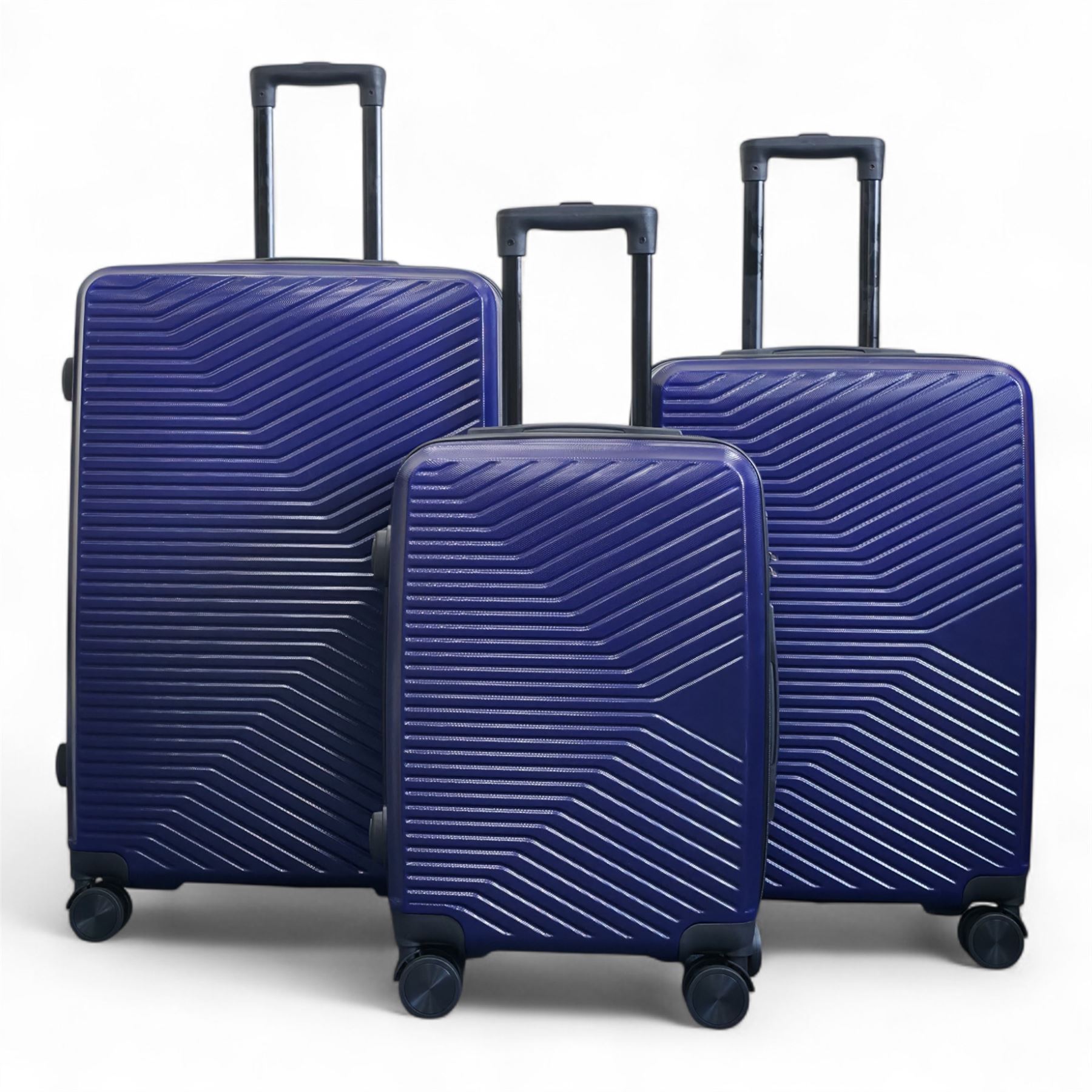 Strong Navy Hardshell Suitcase Set Dual 4 Wheel ABS Luggage Trolley Suitcase - Picture 26 of 31