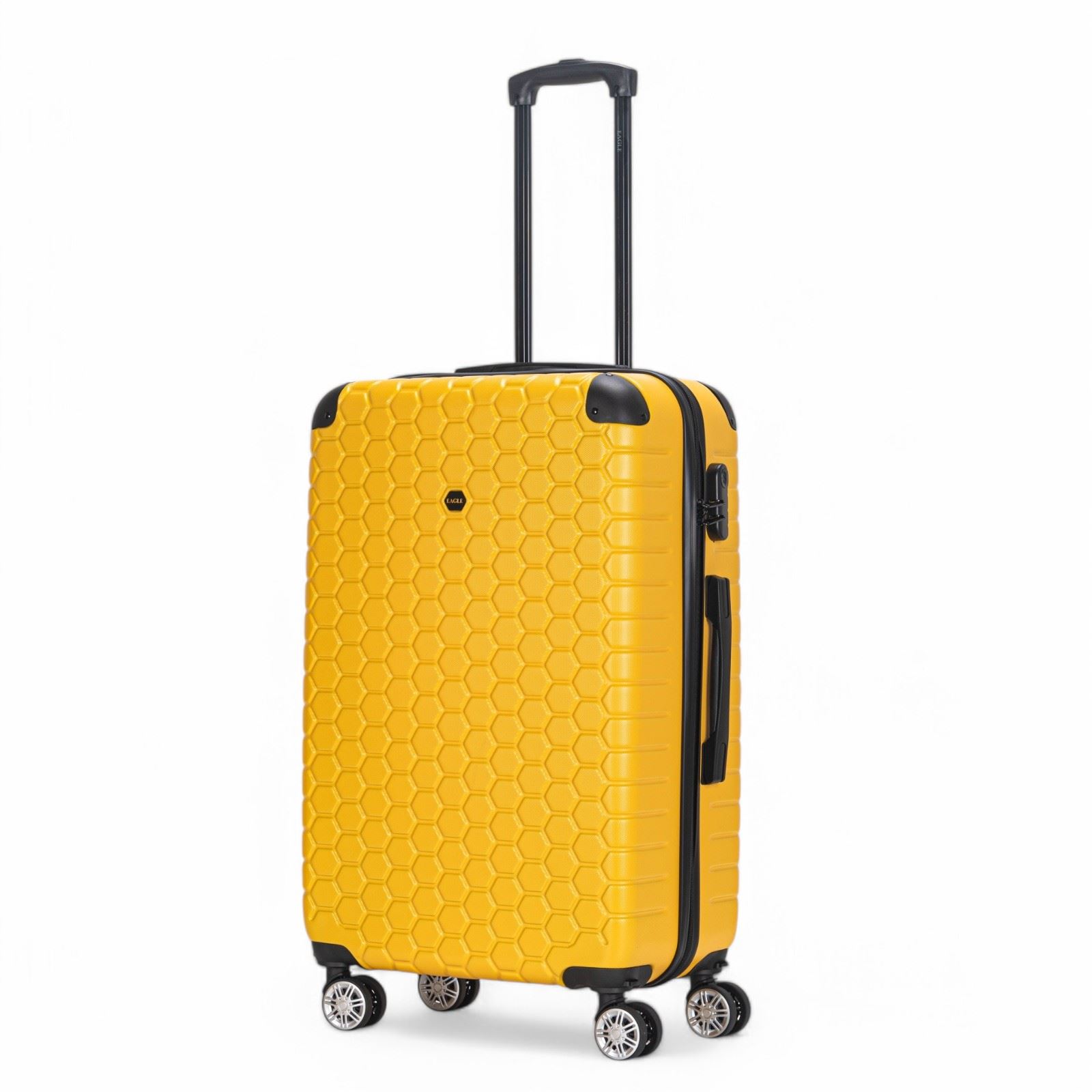 Hard Shell Yellow ABS 8 Wheel Luggage Travel Cabin Suitcase Set - Picture 21 of 41