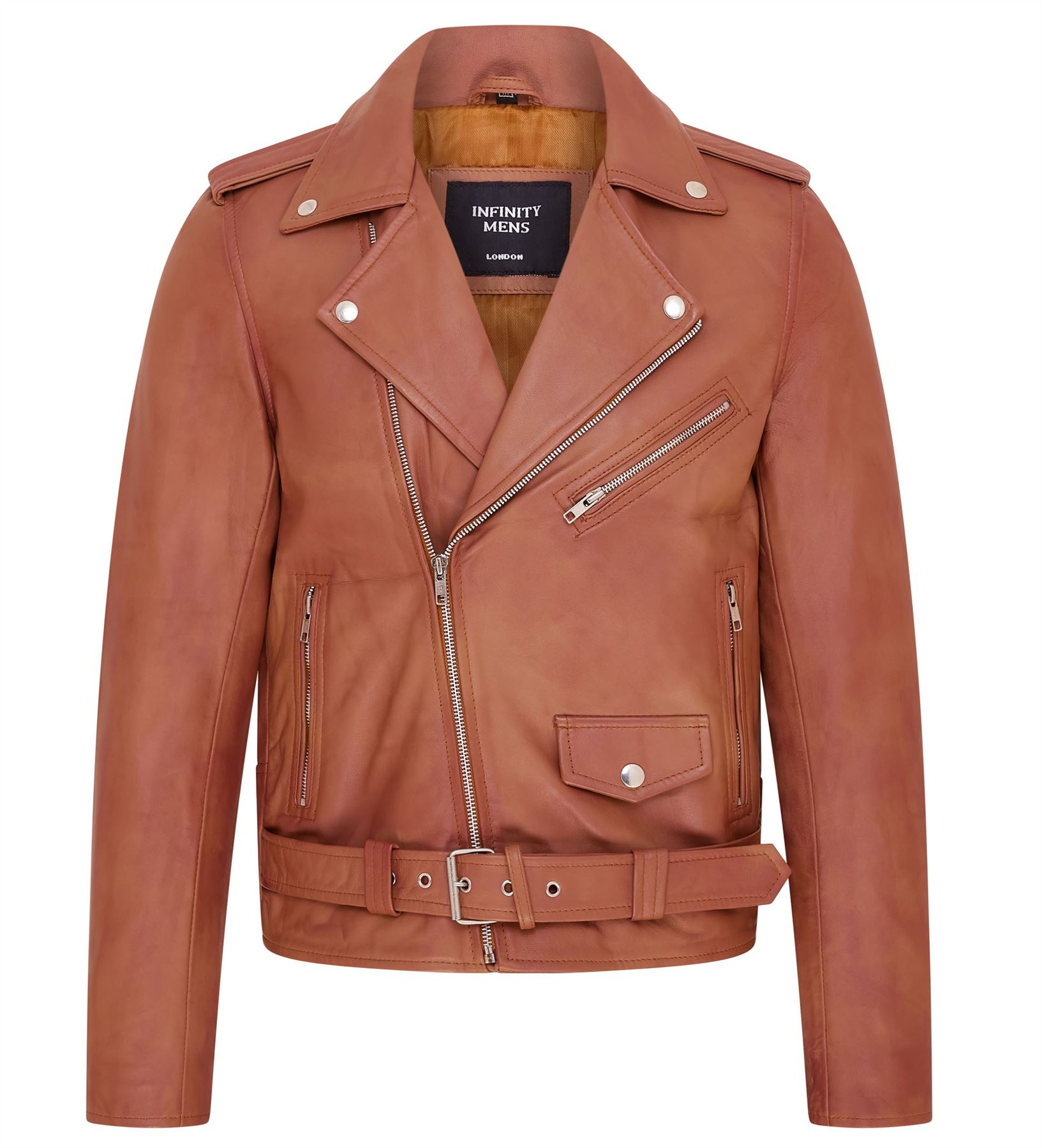Mens Retro Brando Quilted Leather Biker Jacket Vintage Motorcycle Style - Picture 2 of 13