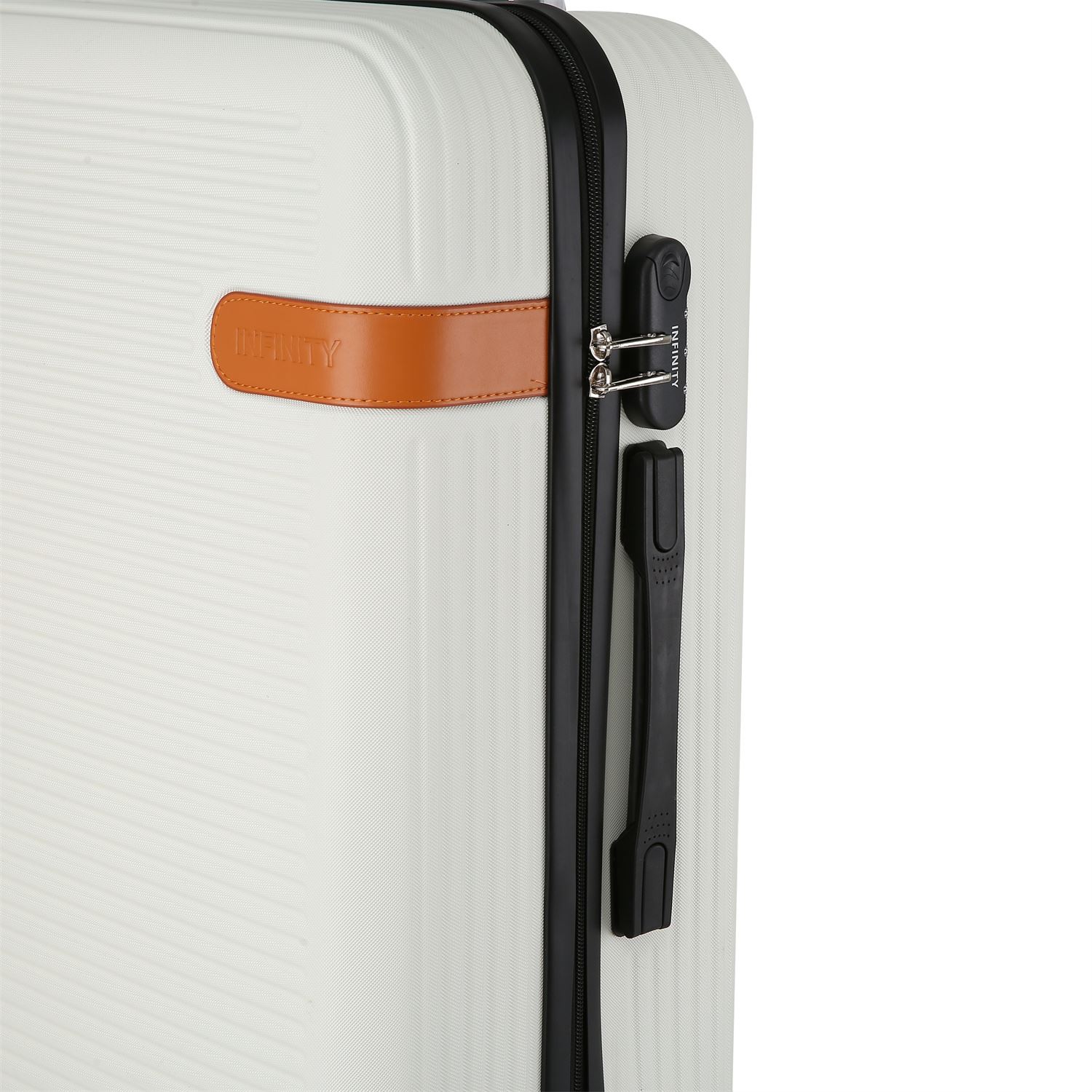 Hardshell Cream Cabin Suitcase Set Robust ABS Lightweight Luggage Holiday Bag - Picture 32 of 34