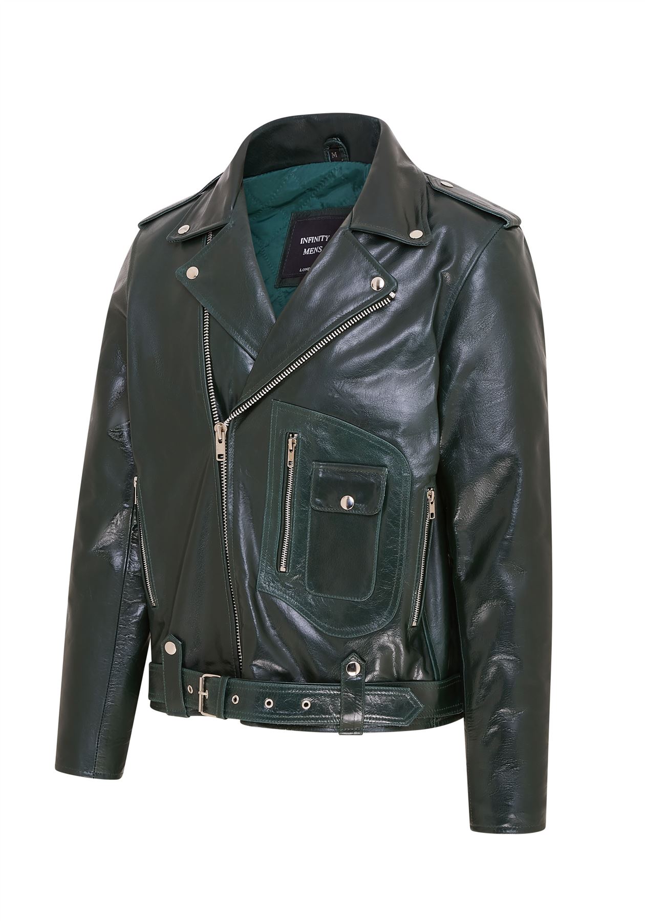 Mens Retro Brando Quilted Leather Biker Jacket Vintage Motorcycle Style - Picture 4 of 19
