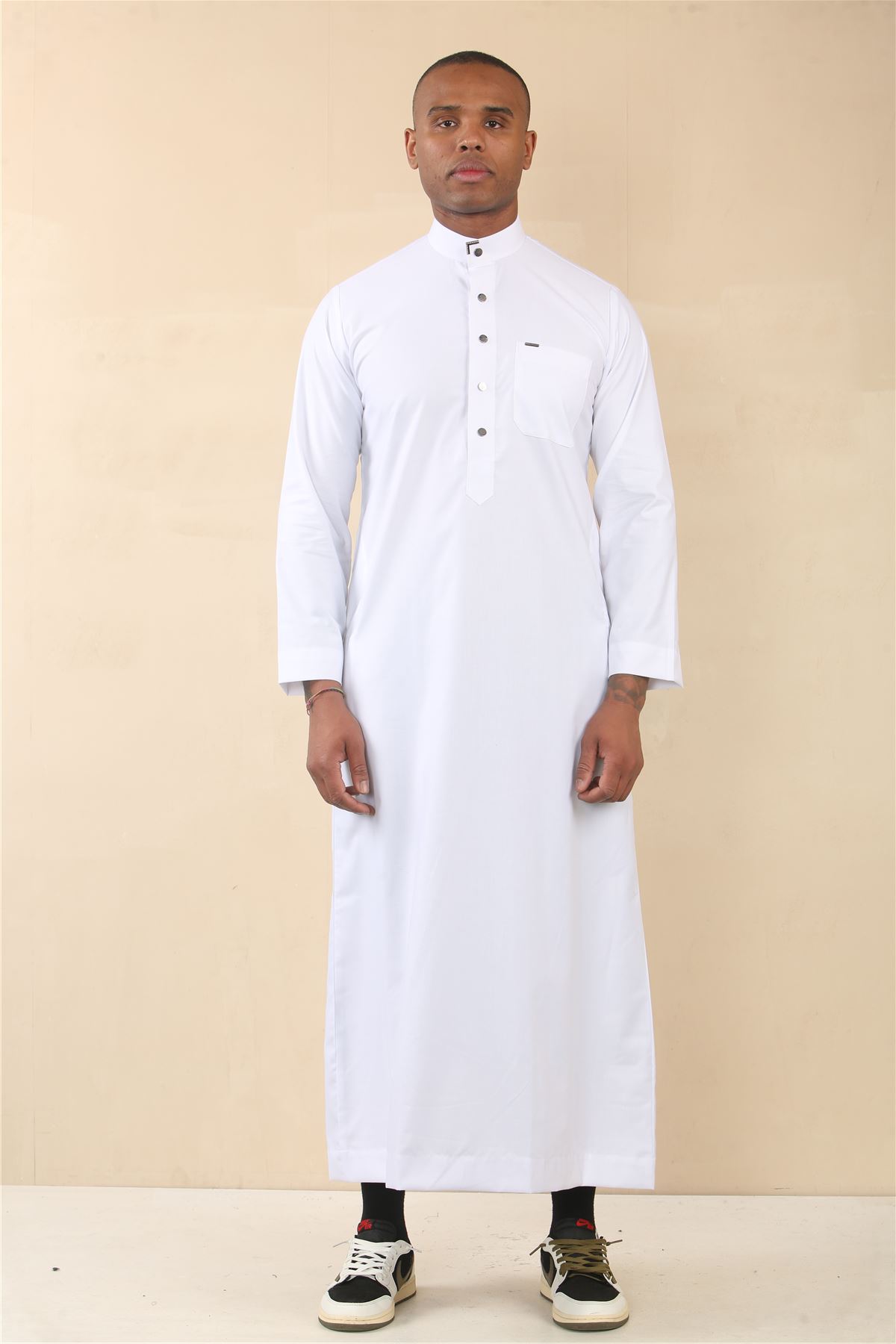 Men's Thobe Emirati Islamic Clothing Jubba Robe Muslim Eid Ramadan Arab Saudi - Picture 19 of 23