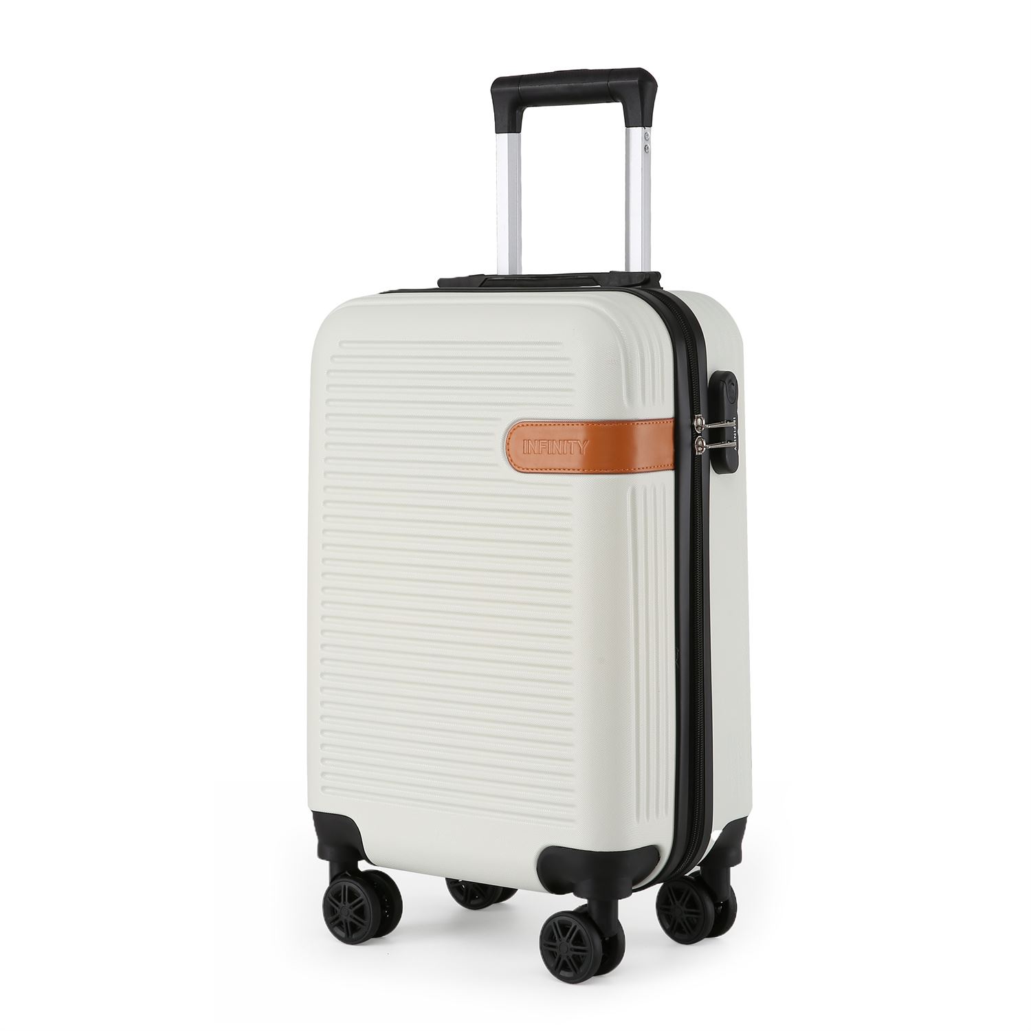 Hardshell Cream Cabin Suitcase Set Robust ABS Lightweight Luggage Holiday Bag - Picture 14 of 34