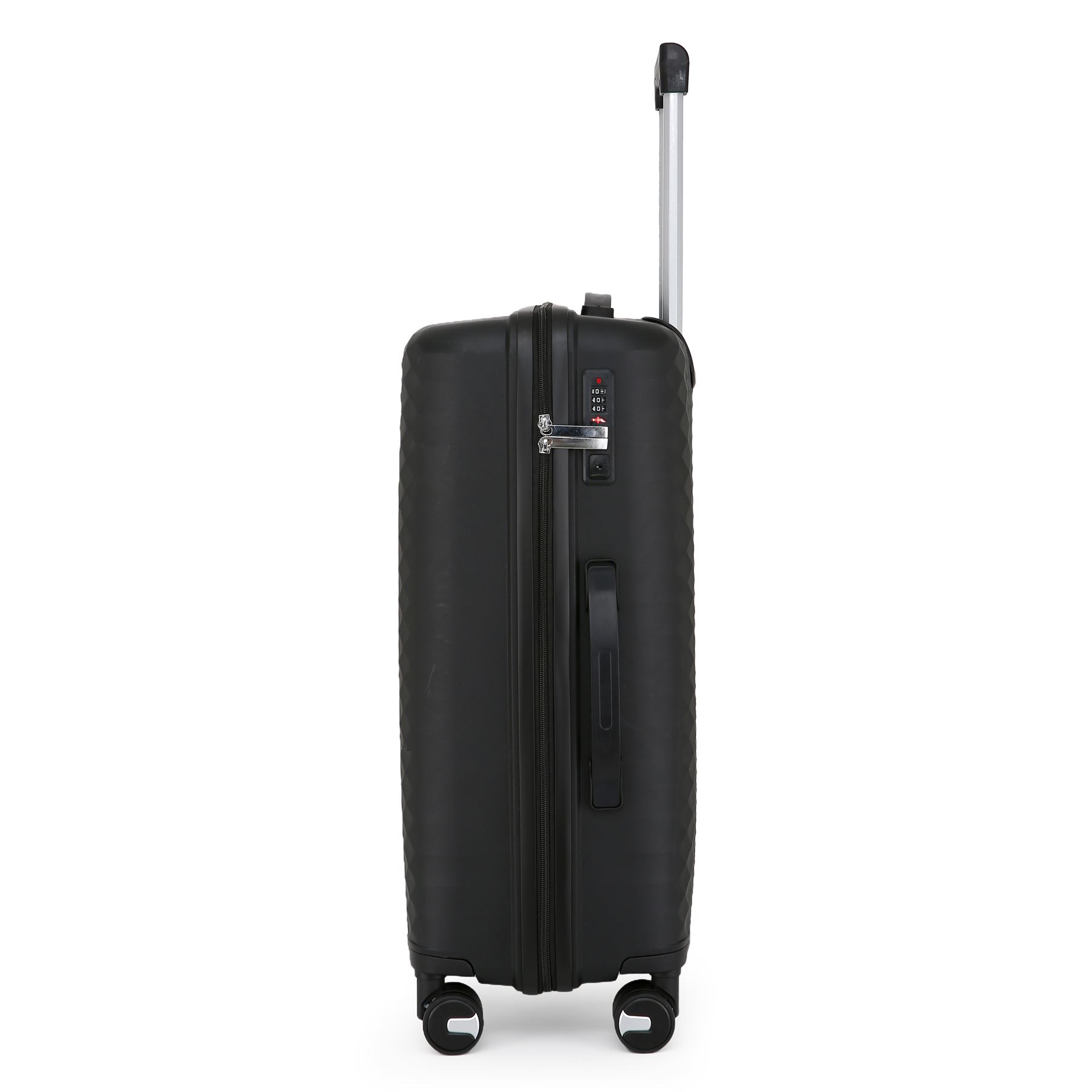 Hard Shell Black Cabin Suitcase Set 8 Wheel Luggage Case Strong Travel TSA Bag - Picture 23 of 32