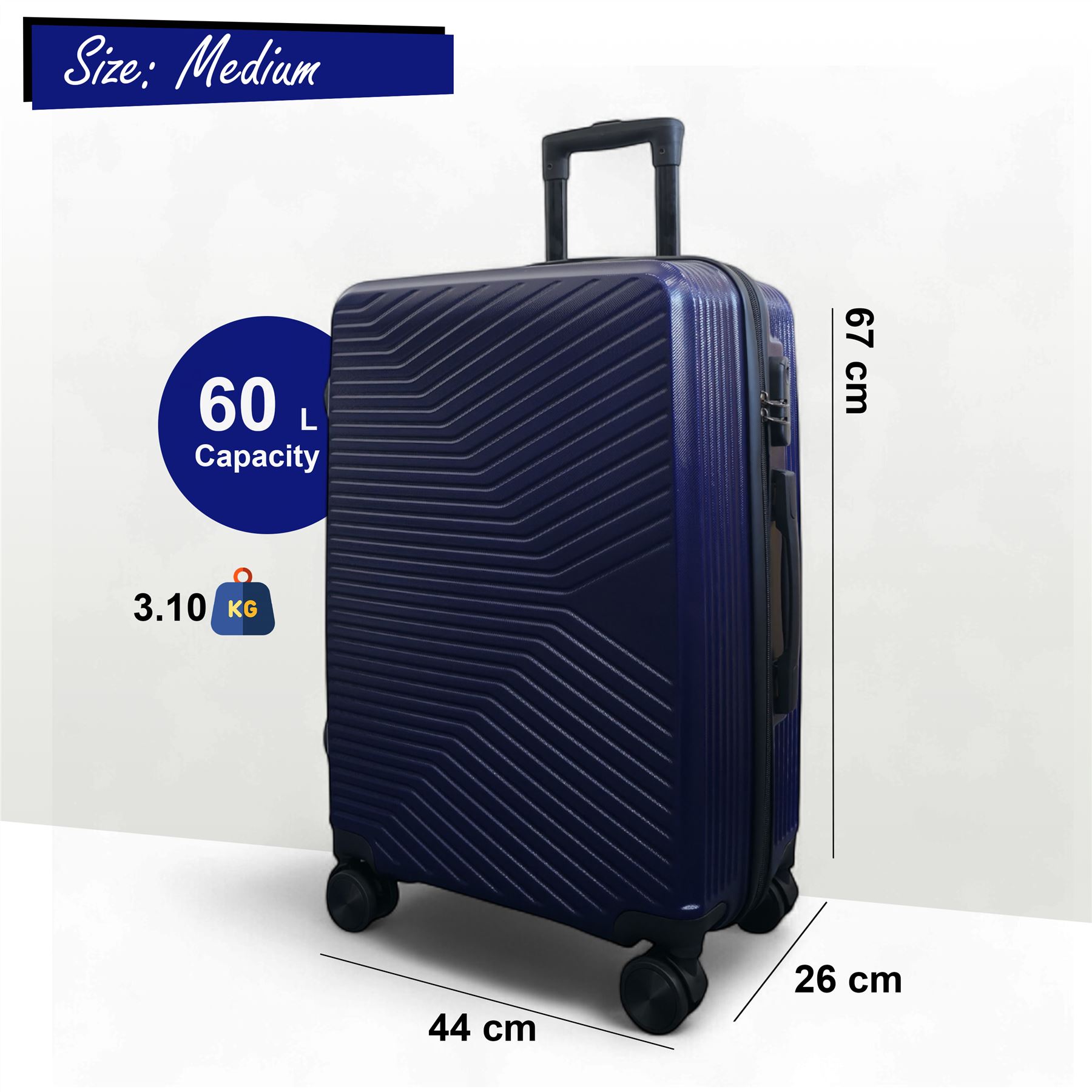 Strong Hardshell Suitcase Set Dual 4 Wheel ABS Luggage Trolley Cabin Suitcase - Picture 18 of 73