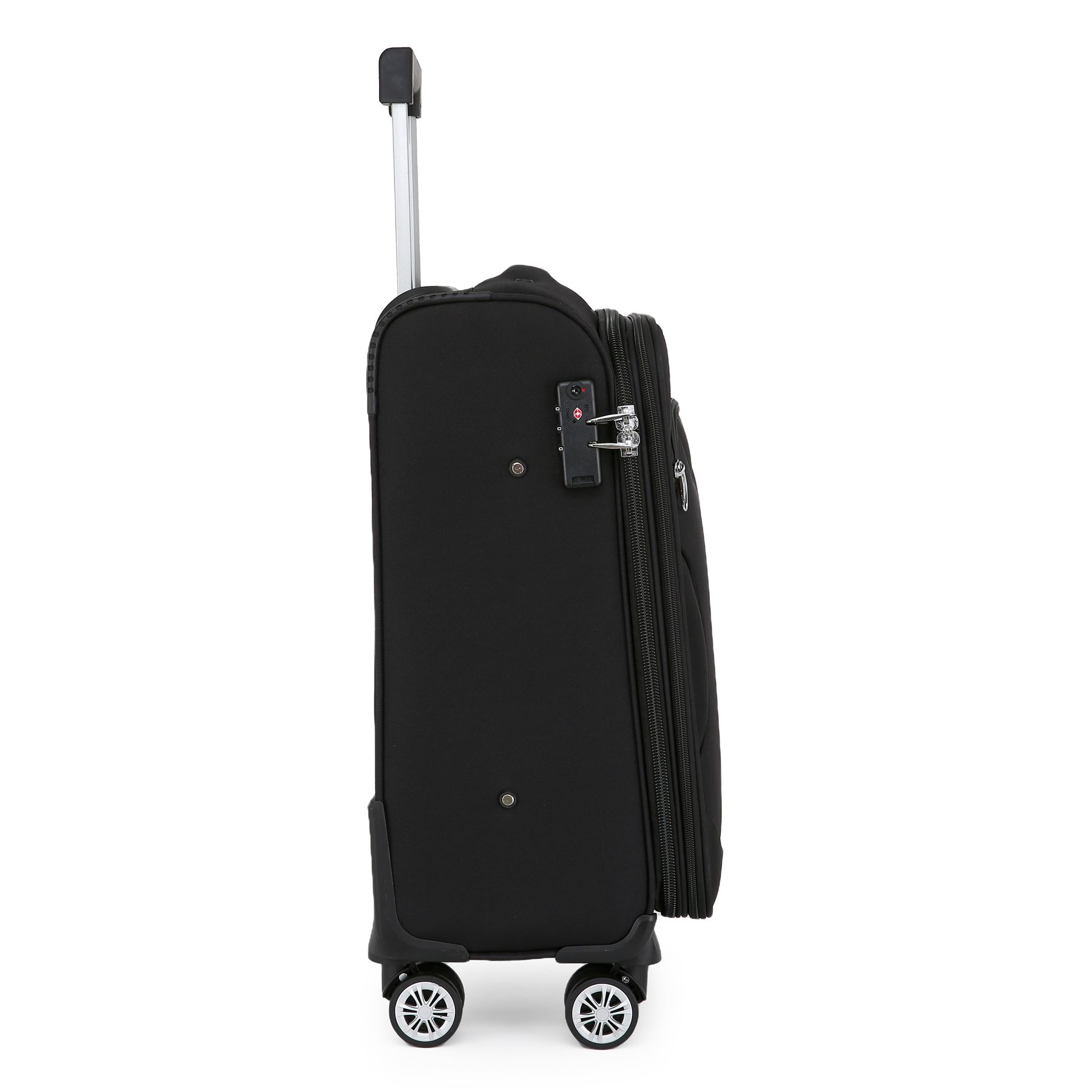 Black Soft Suitcase 8 Wheel Luggage Set TSA , Bag - Picture 23 of 32