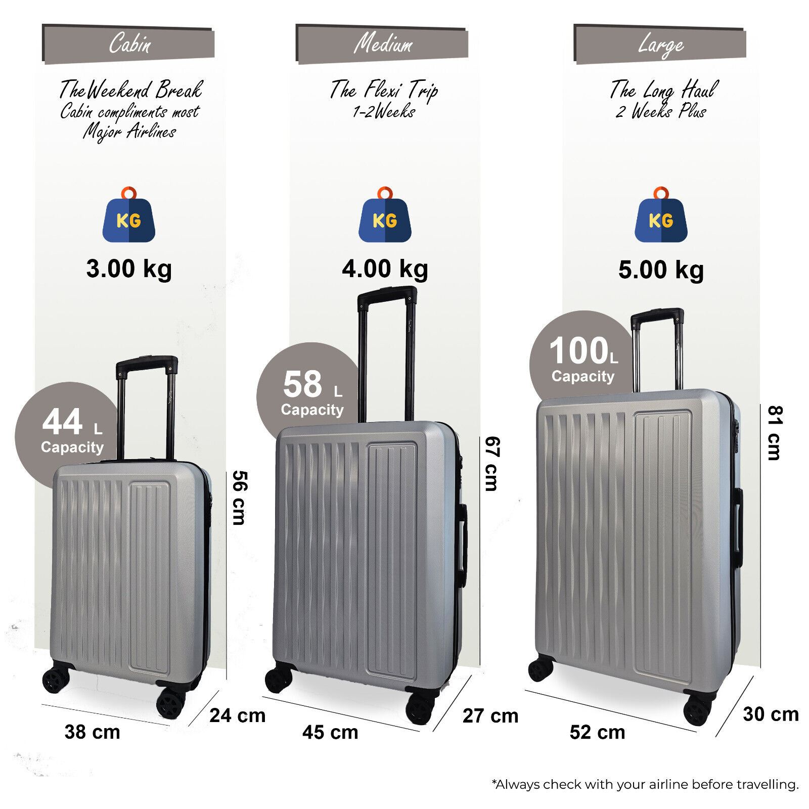 ABS Hard Shell Suitcase Luggage Set Hard Side Travel Carry on Cabin Bag - Picture 55 of 75