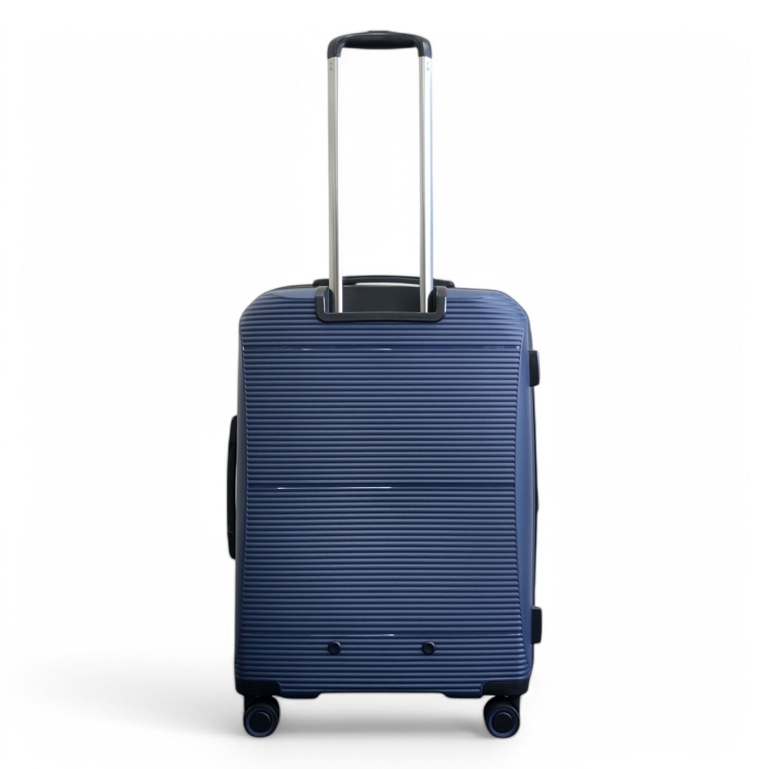 Expandable Hard Shell Navy Blue PP 8 Wheel Luggage Travel Cabin Suitcase Set - Picture 31 of 49