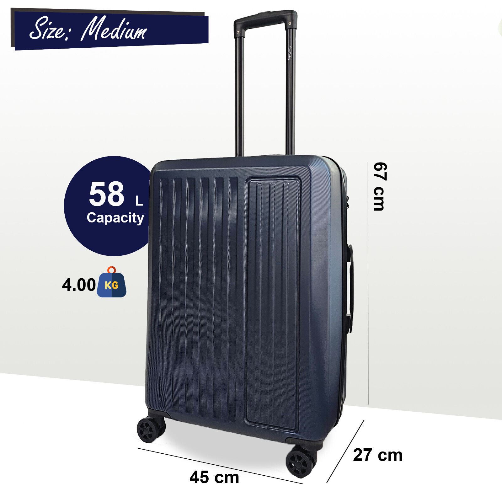 ABS Hard Shell Suitcase Luggage Set Hard Side Travel Carry on Cabin Bag - Picture 37 of 75