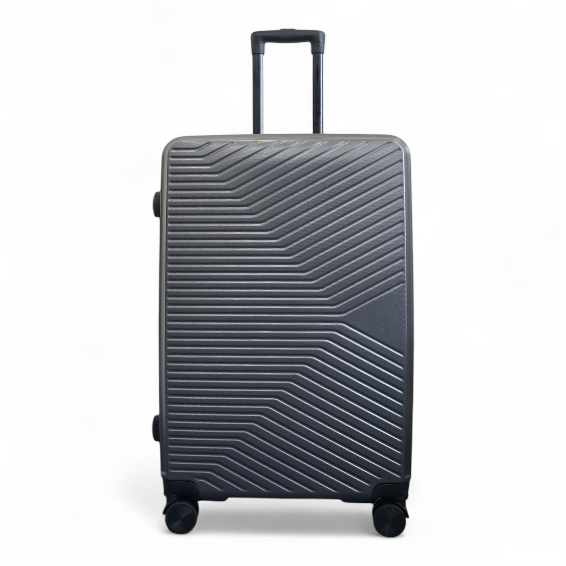 Strong Secure Grey Hardshell Grey Set Dual 4 Wheel ABS Trolley Cabin Suitcase - Picture 3 of 31