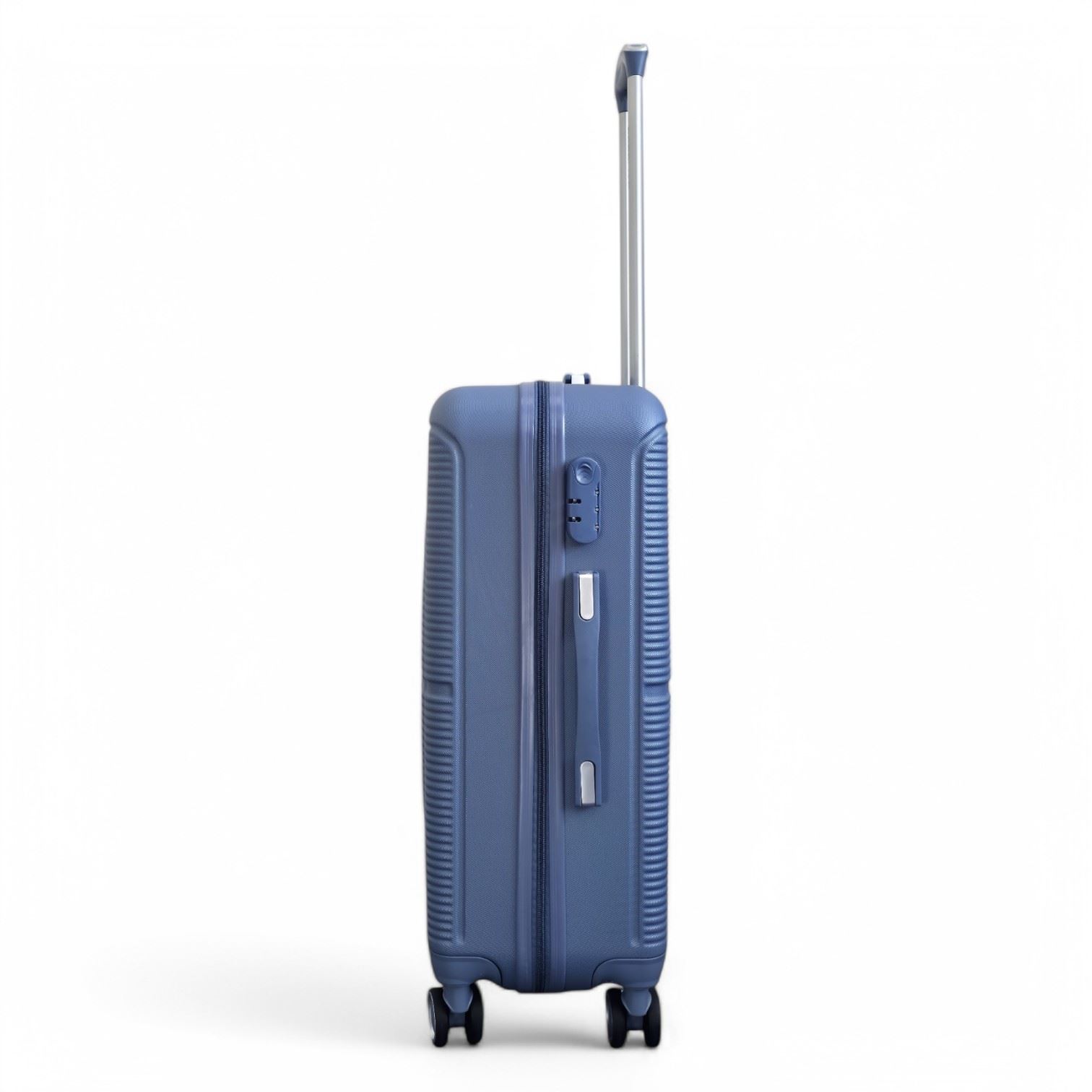 Robust ABS Hard Shell Light Blue 8 Wheels Luggage Travel Cabin Suitcase Set - Picture 20 of 26