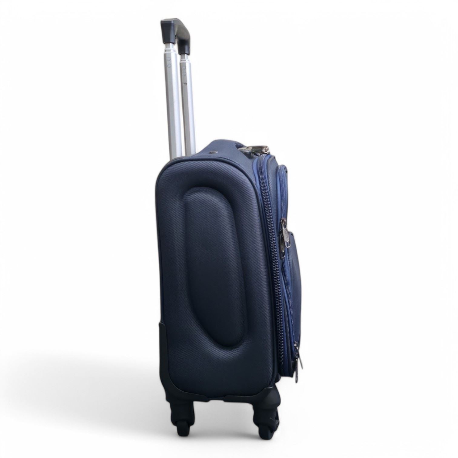 Soft Shell Lightweight Navy Blue Nylon Suitcase Set 4 Wheel Travel Case Bags - Picture 31 of 38