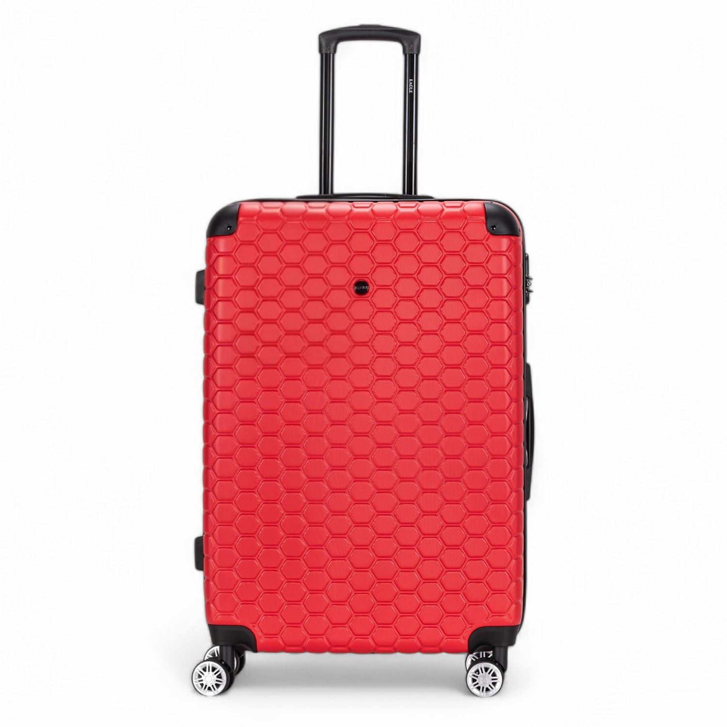 Hard Shell Red ABS 8 Wheel Luggage Travel Cabin Suitcase Set - Picture 17 of 37