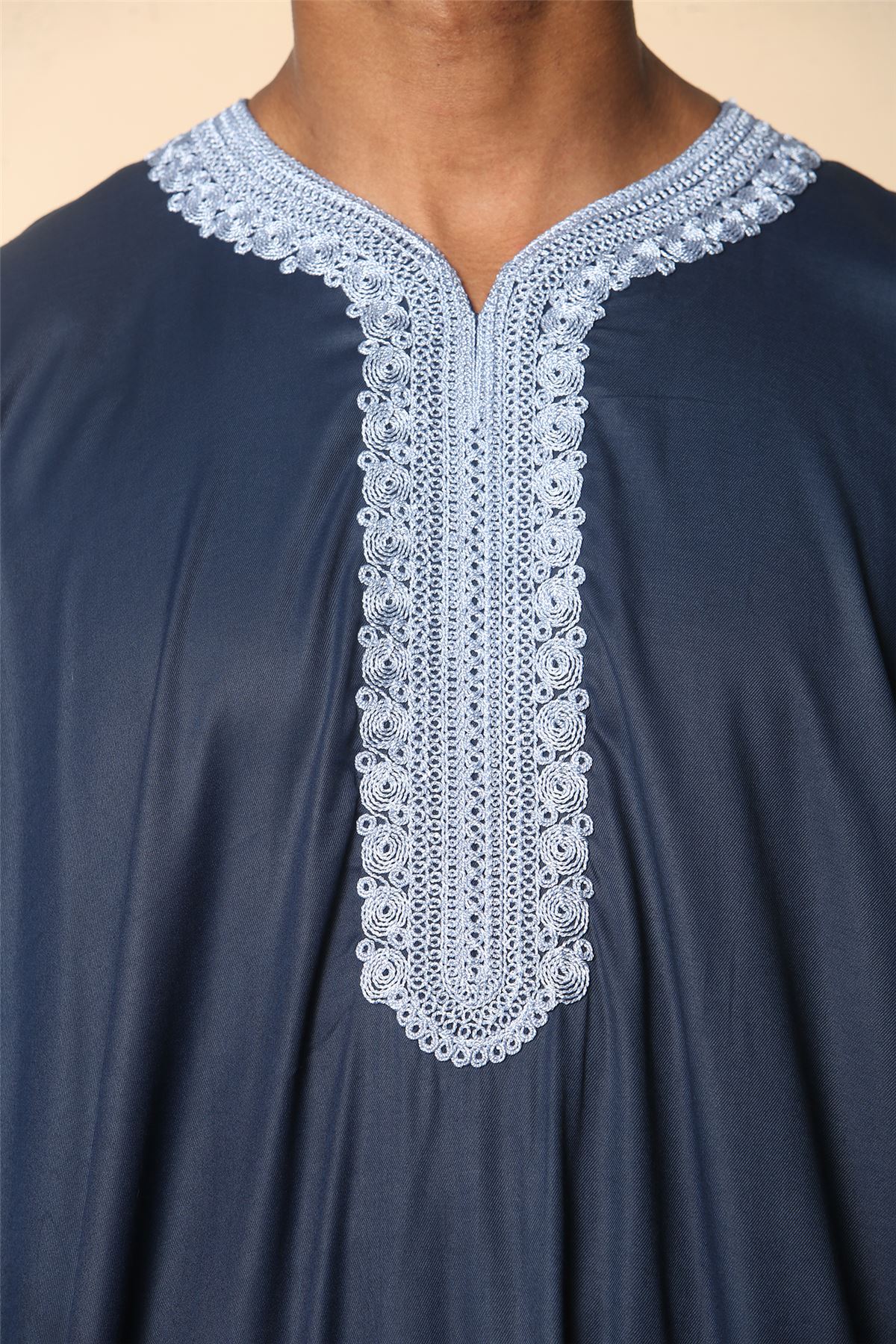Herren Marokkanische Thobe Islamische Kleidung Jubba Eid Djellaba Kurzarm Gandoura - Bild 5 von 7