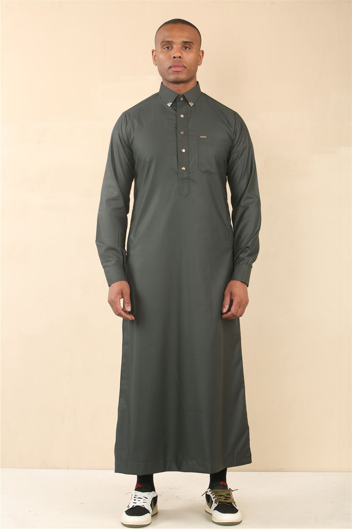 Men's Thobe Saudi Emirati Islamic Clothing Jubba Robe Muslim Eid Ramadan Arab - Picture 8 of 24