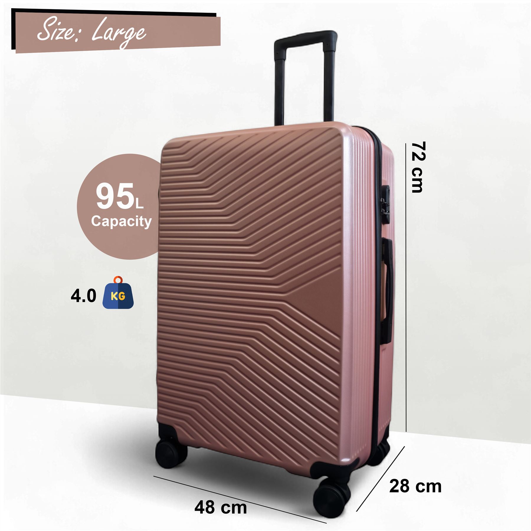 Strong Hardshell Suitcase Set Dual 4 Wheel ABS Luggage Trolley Cabin Suitcase - Picture 43 of 73