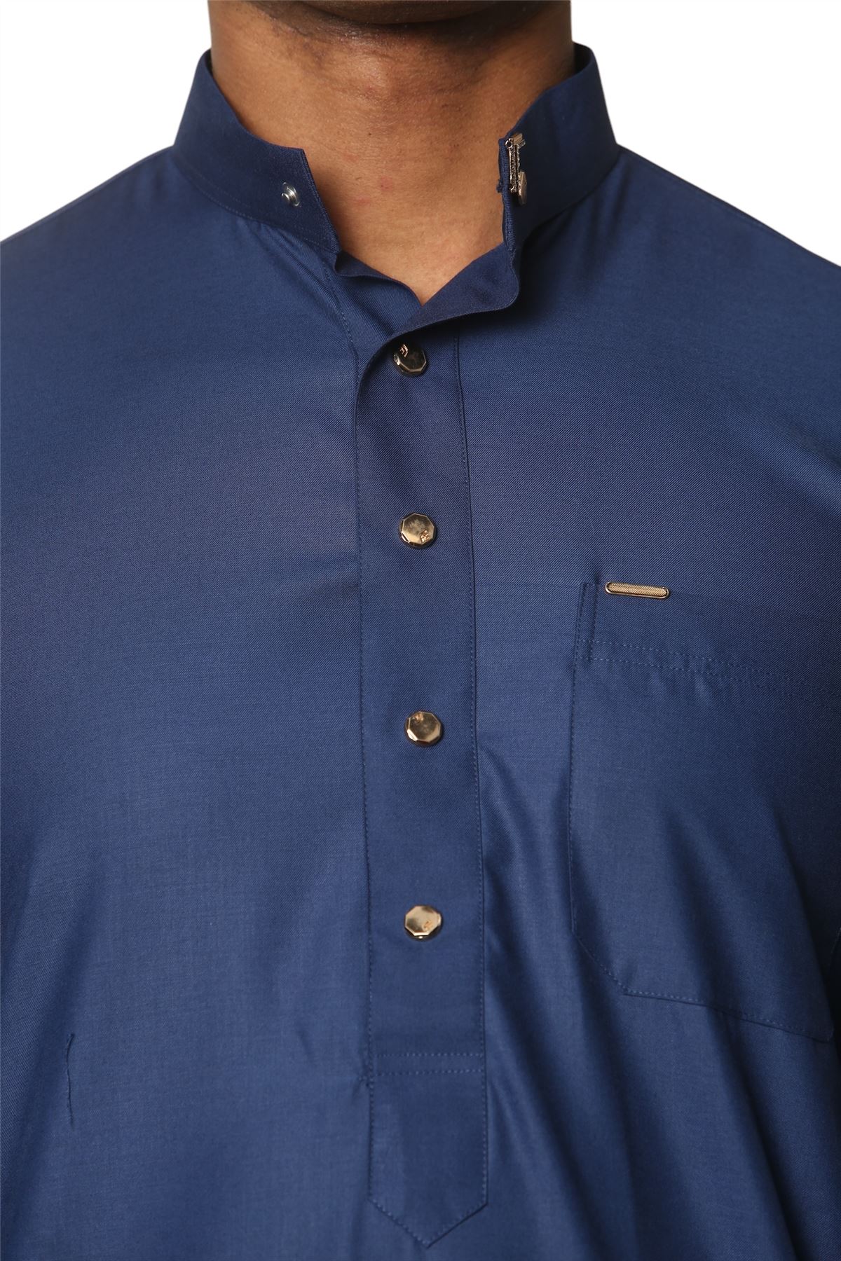 Men's Thobe Emirati Islamic Clothing Jubba Robe Muslim Eid Ramadan Arab Saudi - Picture 17 of 23