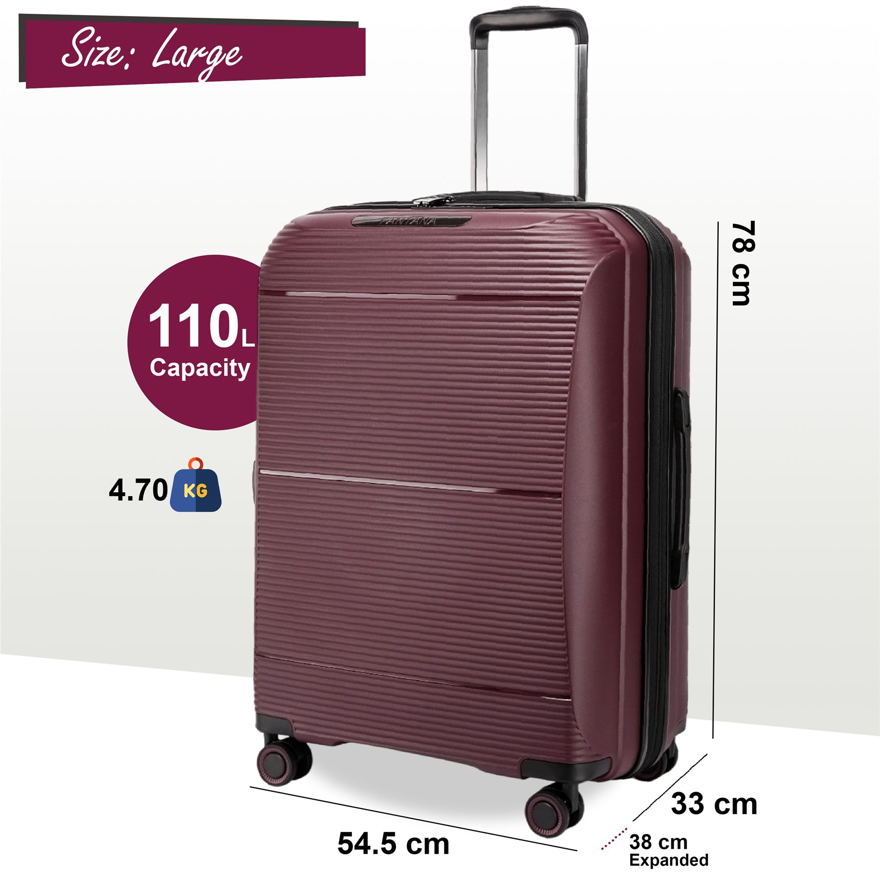 Juego De Maletas De Viaje De Cabina Con Ruedas De 8 Y Carcasa Dura Expandible - Imagen 28 de 56