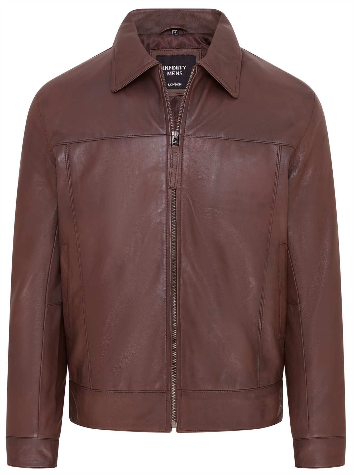 Mens Retro 100% Nappa Leather Harington Biker Jacket - Picture 14 of 19