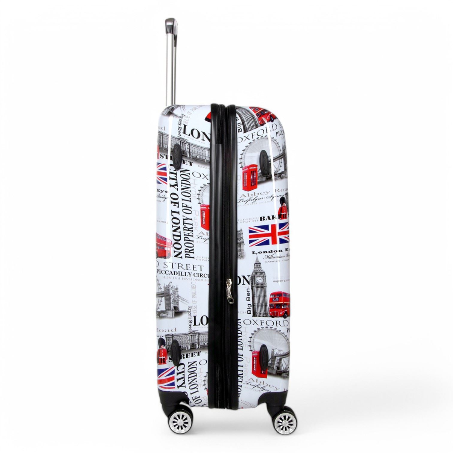 Juego de maletas rígidas expandibles fuertes de 8 ruedas con estampado equipaje cabina bolsa de viaje - Imagen 9 de 12
