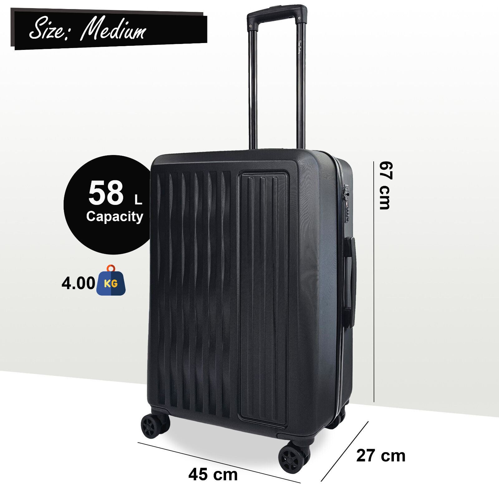 ABS Hard Shell Suitcase Luggage Set Hard Side Travel Carry on Cabin Bag - Picture 6 of 75