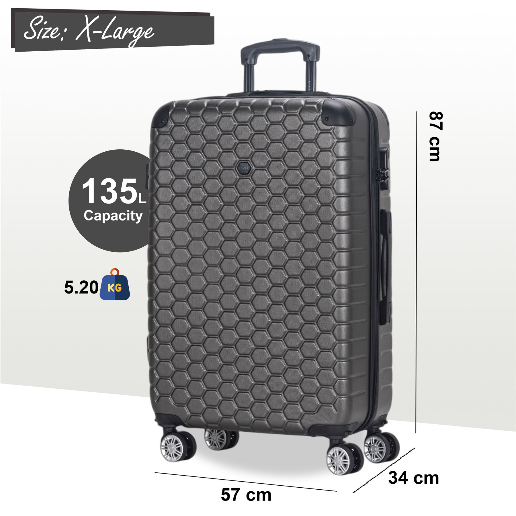 Juego De Maletas De Viaje De Cabina Con Ruedas De 8 De ABS - Imagen 42 de 68