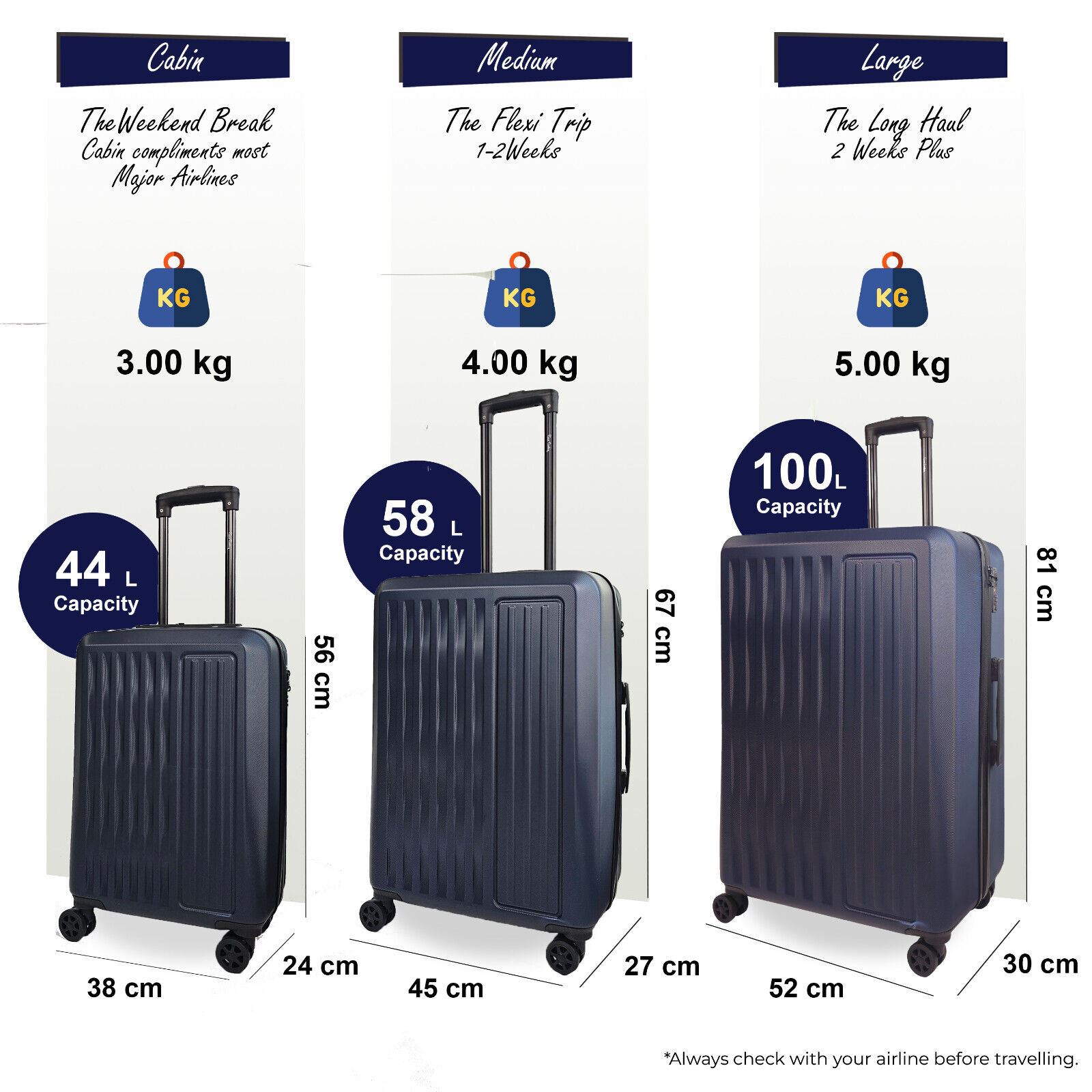ABS Hard Shell Suitcase Luggage Set Hard Side Travel Carry on Cabin Bag - Picture 34 of 75