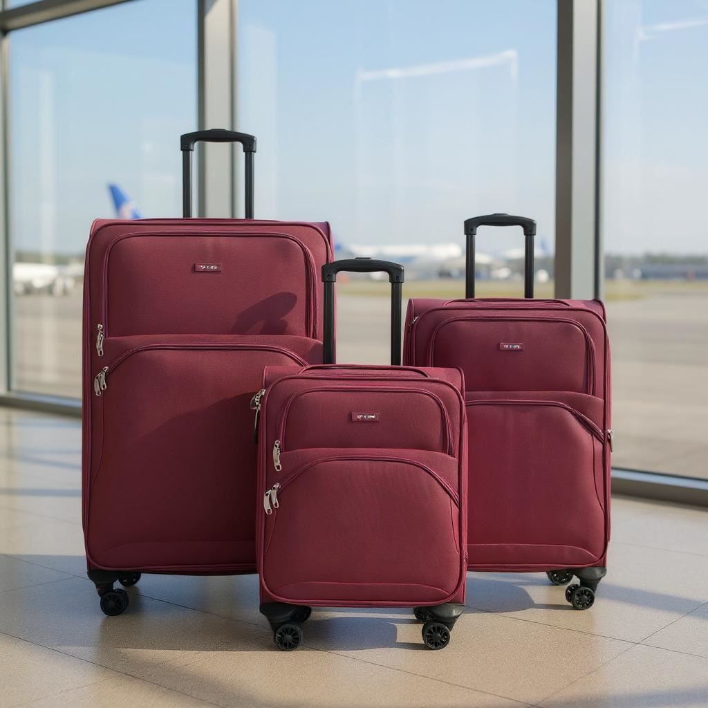 Expandable Soft Shell Suitcase 8 Wheel Luggage Set Light Carry On Cabin Bag - Picture 59 of 61