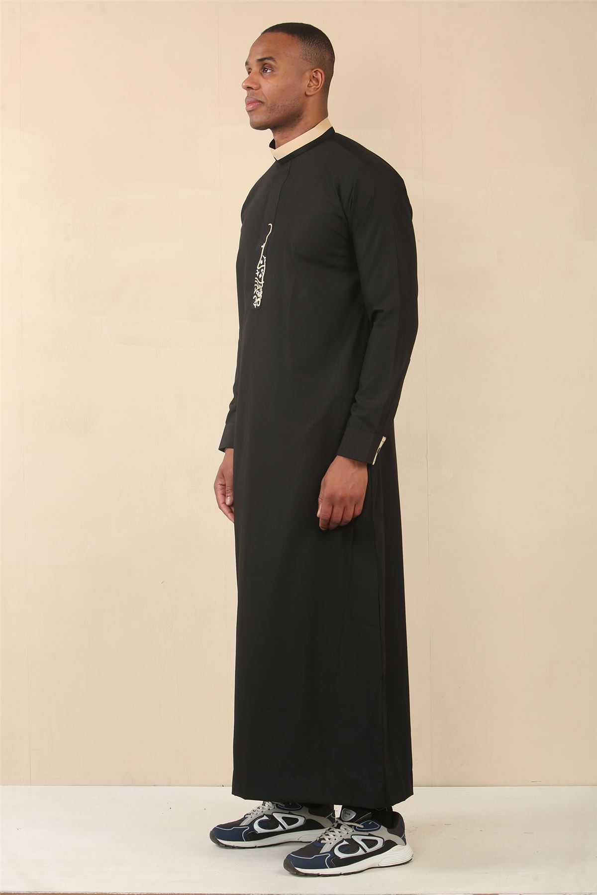 Abbigliamento islamico uomo Thobe Emirati Sauditi Jubba abito musulmano Eid Ramadan arabo - Foto 5 di 44