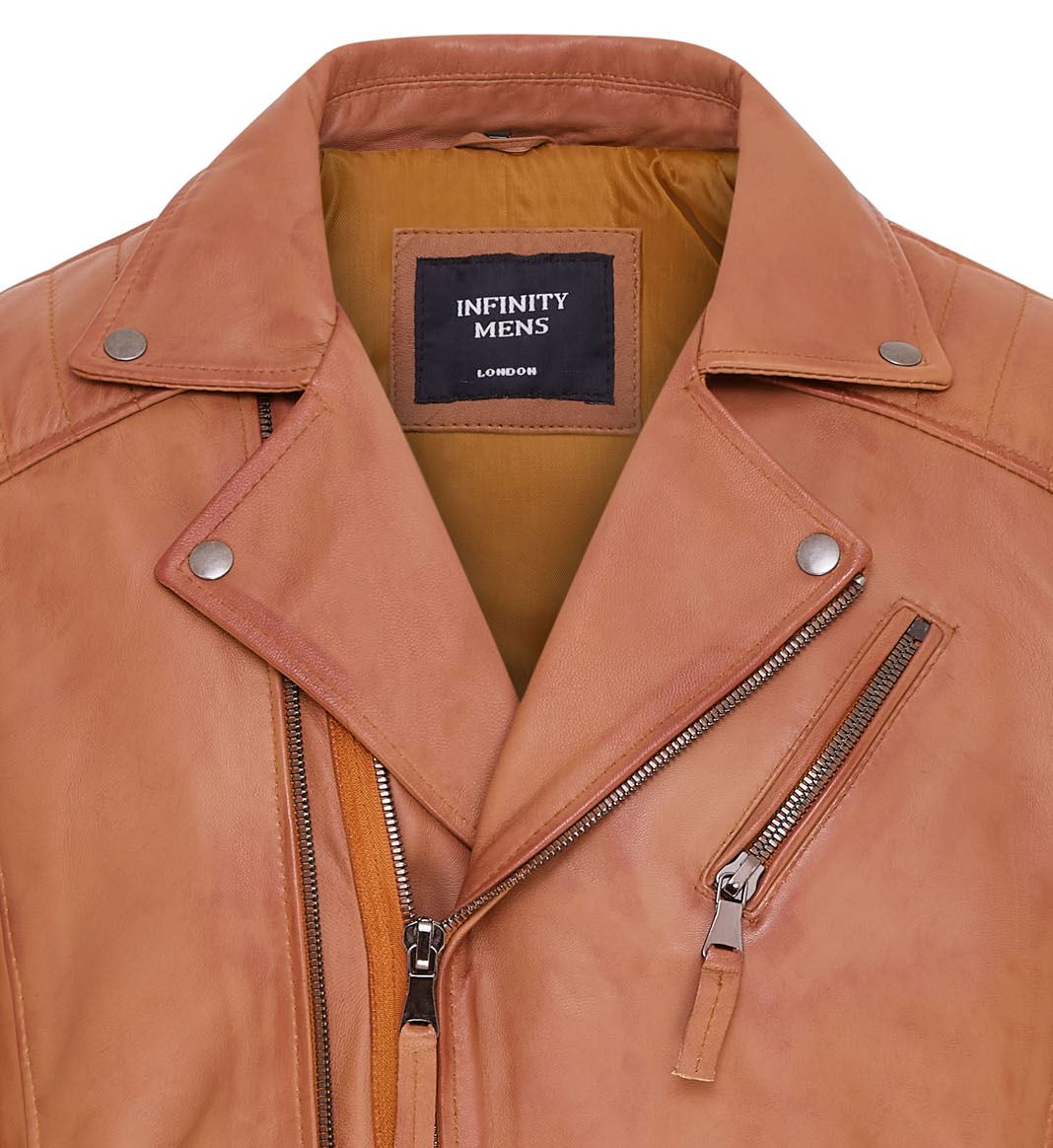 Chaqueta de Motociclista Para Hombre Calce Ajustado Estilo Brando Doble Cremallera Cruzada 100% Cuero - Imagen 12 de 30